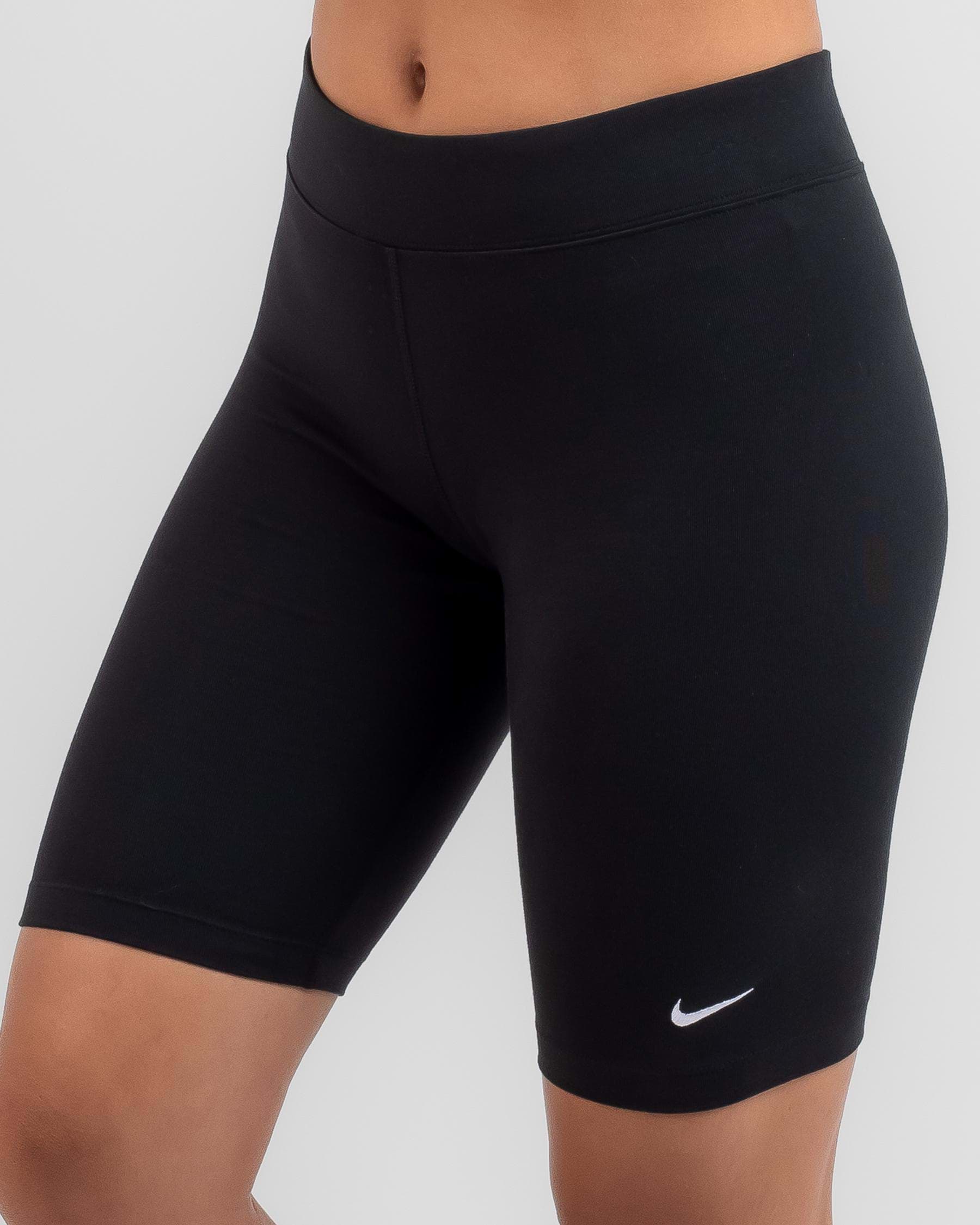 Shop Nike Sportwear Essential Bike Shorts In Black/white - Fast ...