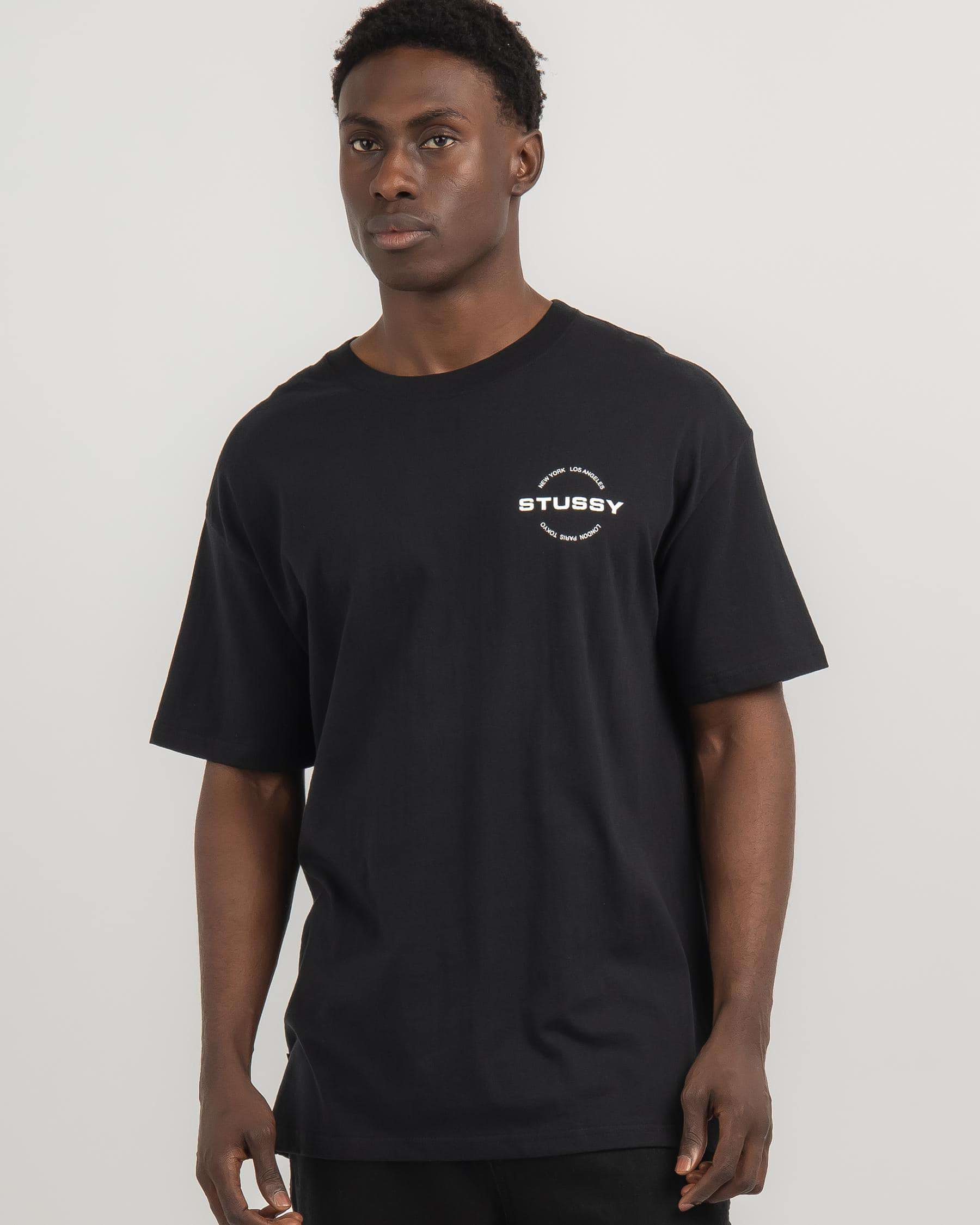 Shop Stussy City Circle T-Shirt In Black - Fast Shipping & Easy Returns ...