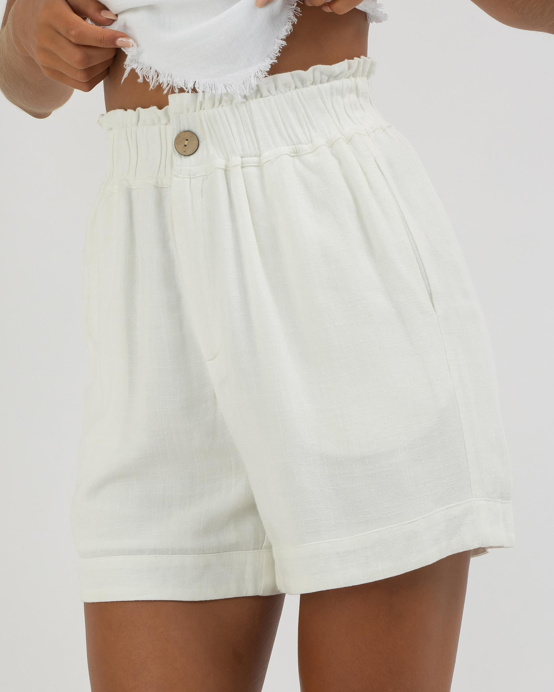 Shop Mooloola Opal Dallis Shorts In White - Fast Shipping & Easy ...
