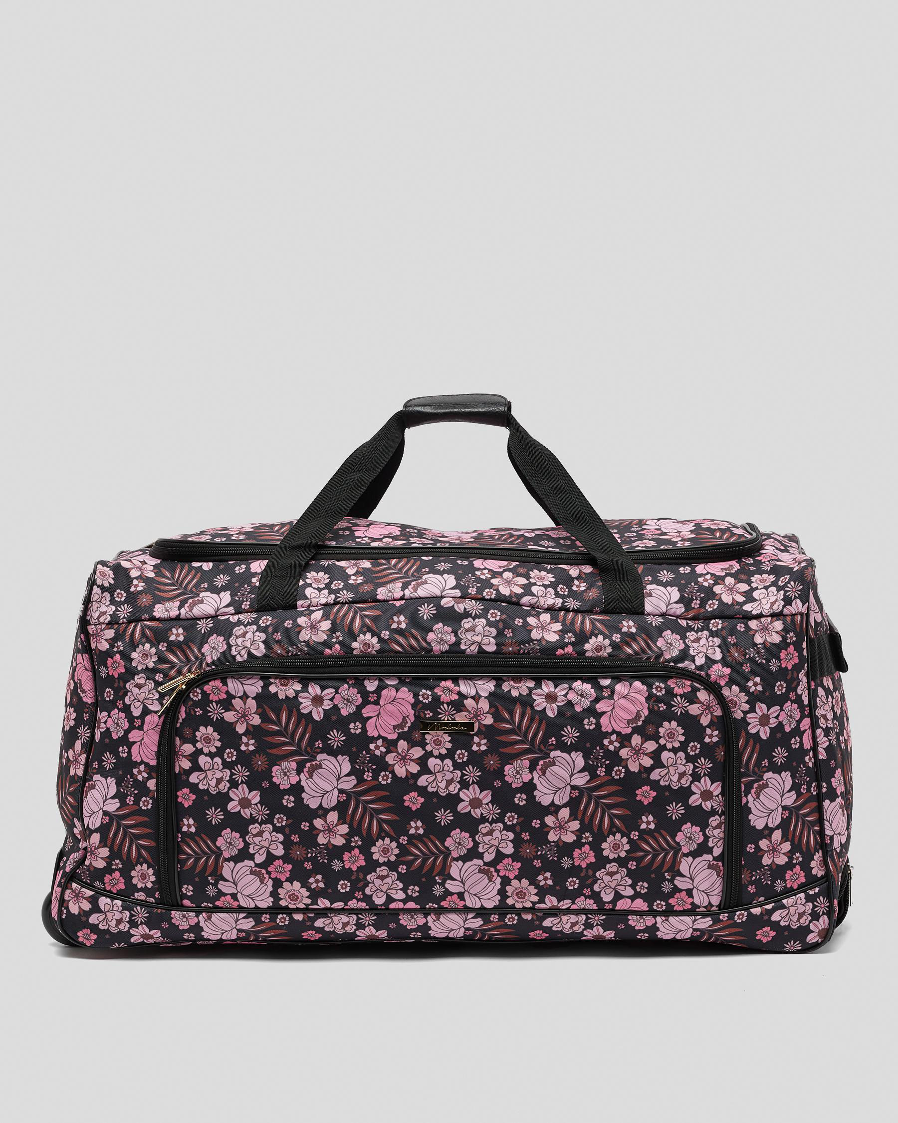 Shop Mooloola Mary Jane Large Wheeled Travel Bag In Pink/black Fast