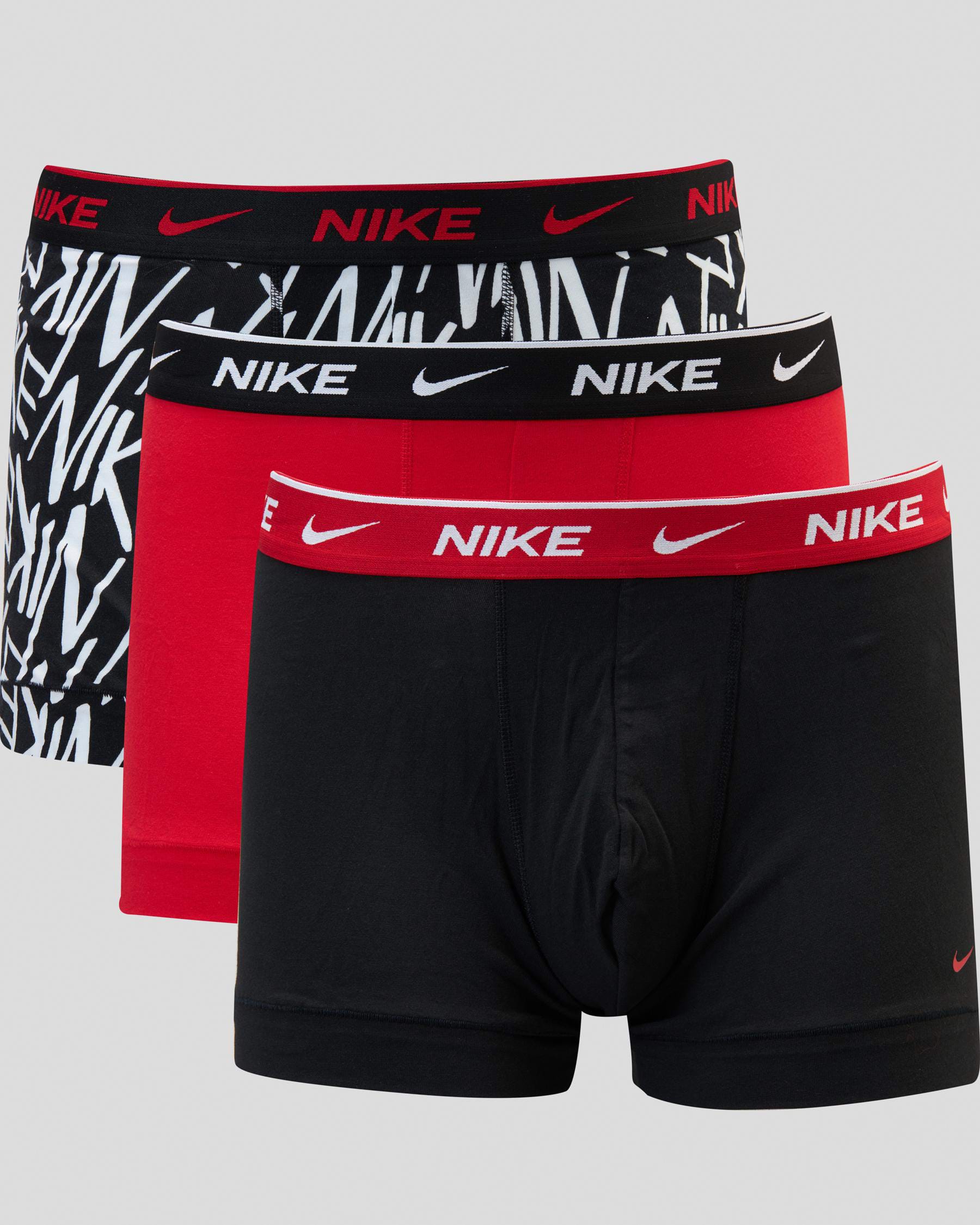 Shop Nike Everyday Cotton Stretch Trunk 3 Pack In Scribble Print/uni ...