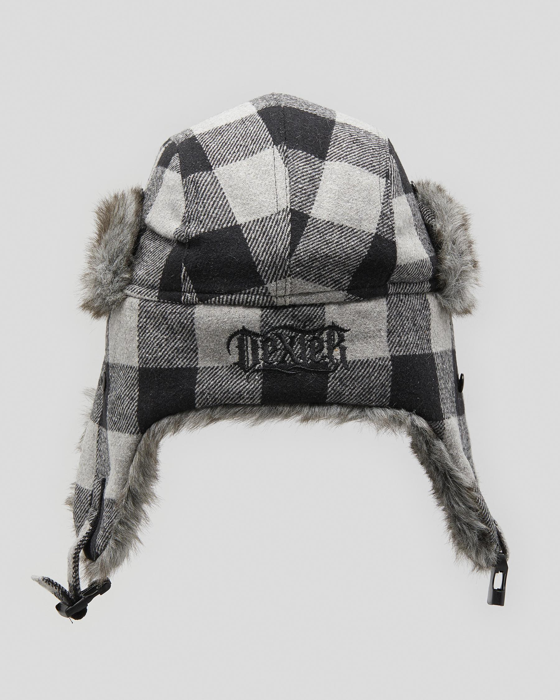 Dexter Ranger Trapper Hat In Black & Grey Tartan Fast Shipping & Easy