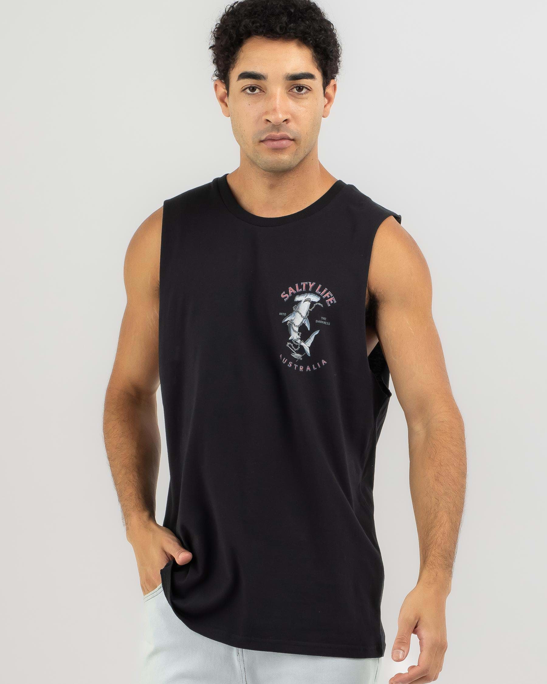 Shop Salty Life Hammer Muscle Tank In Black - Fast Shipping & Easy ...