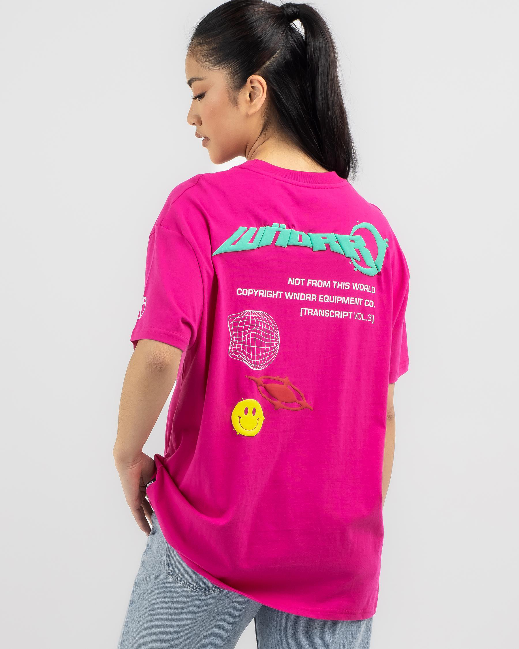 Shop Wndrr Outta World Box Fit TShirt In Magenta Fast Shipping