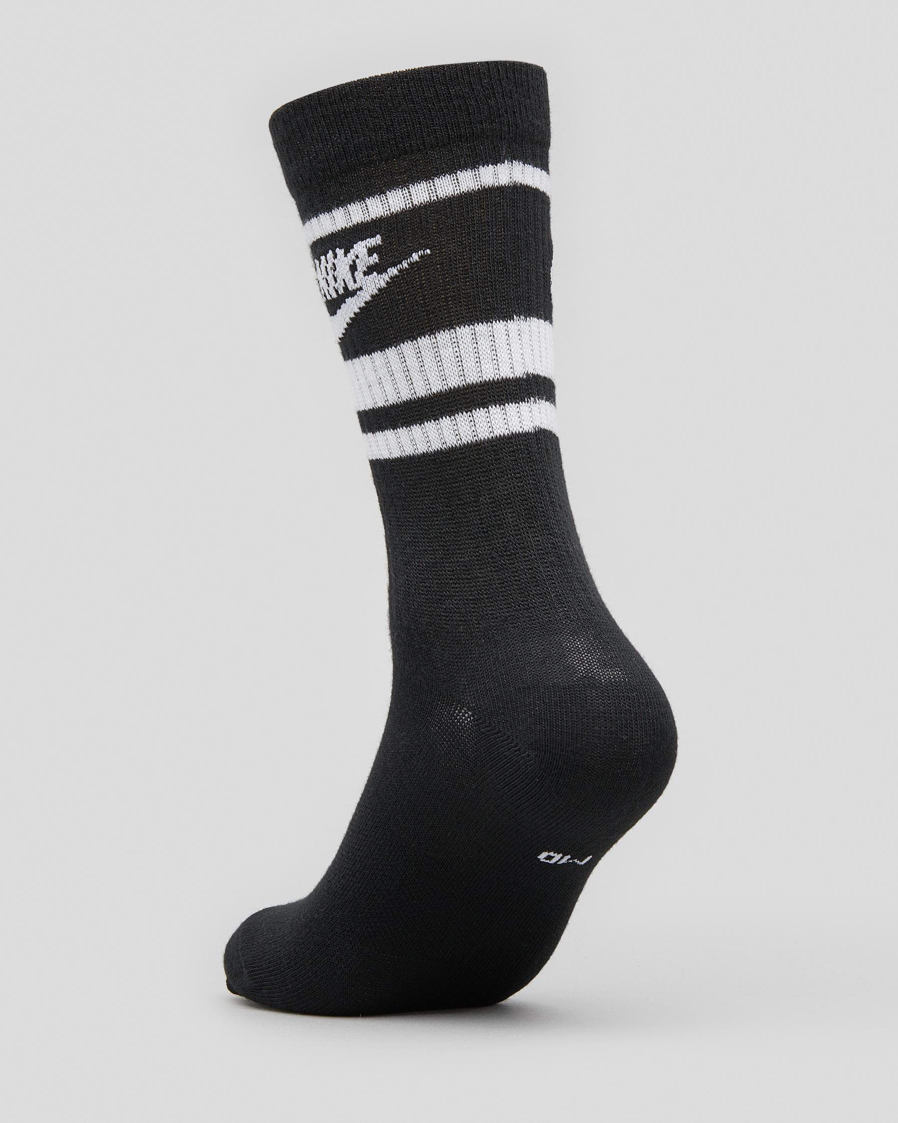 Shop Nike Boys' Sportswear Everyday Essential Crew Socks In Black/white ...