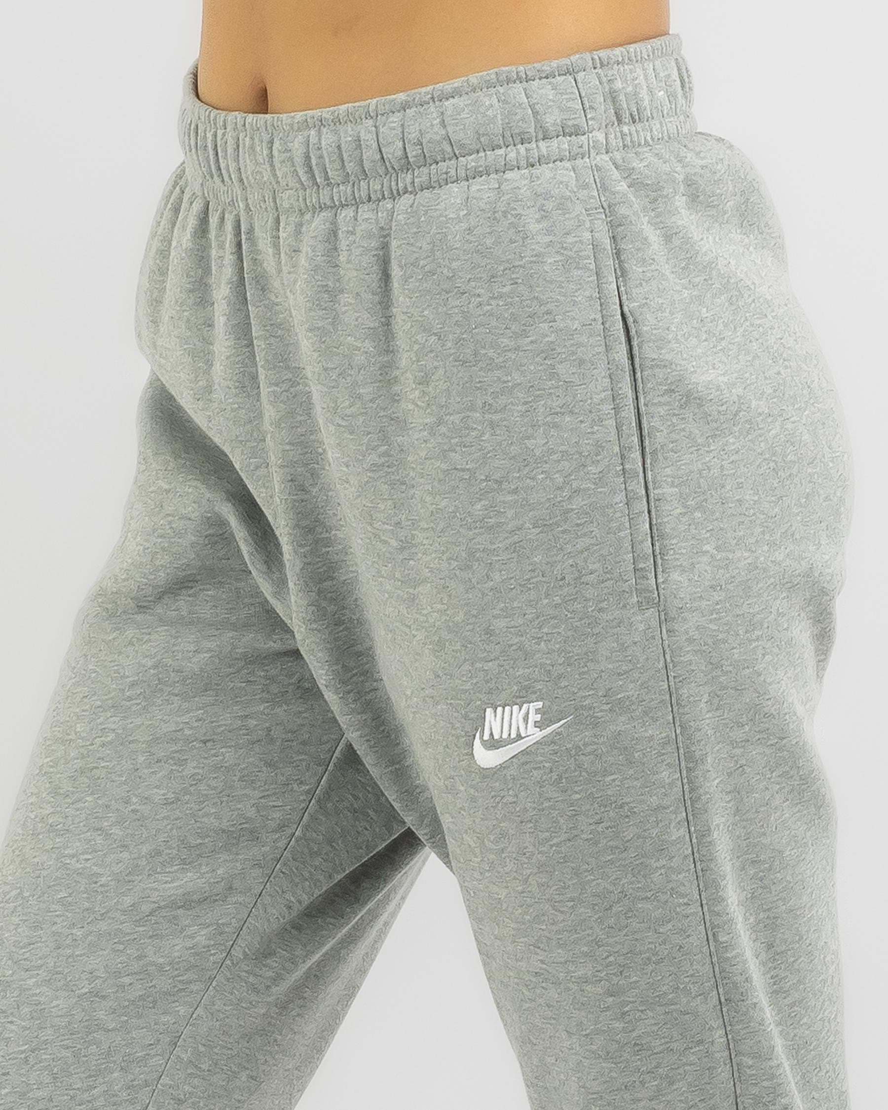 Shop Nike Club Track Pants In Dk Grey Heather/matte Silver/white - Fast ...