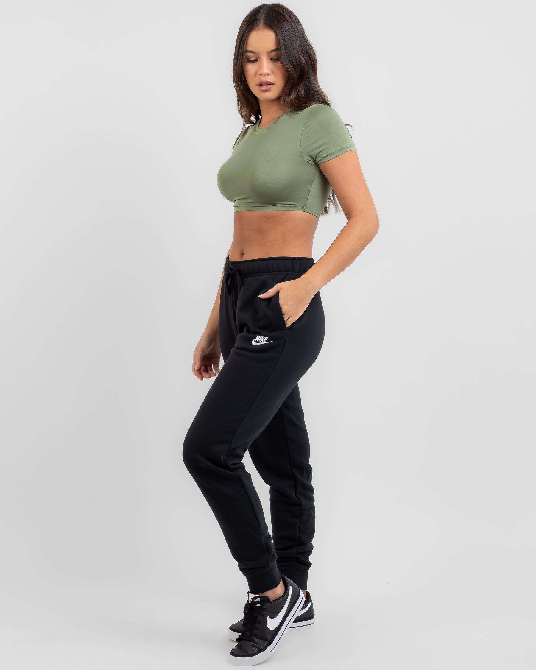 Shop Nike Club Track Pants In Black/white Fast Shipping & Easy