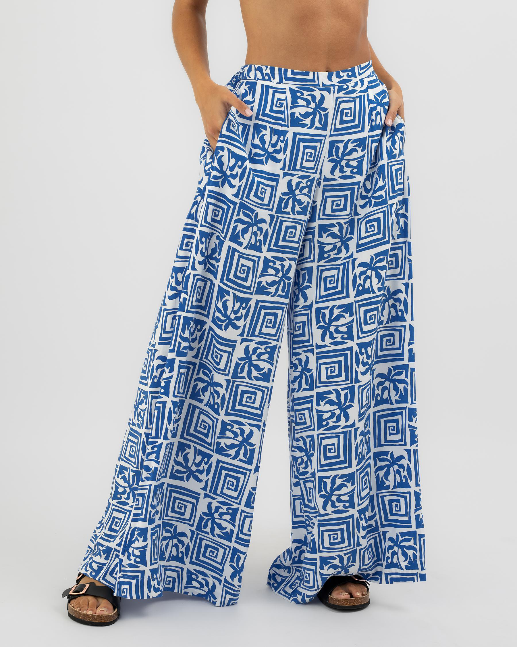 Shop Salty Bright Milos Beach Pants In Blue - Fast Shipping & Easy ...