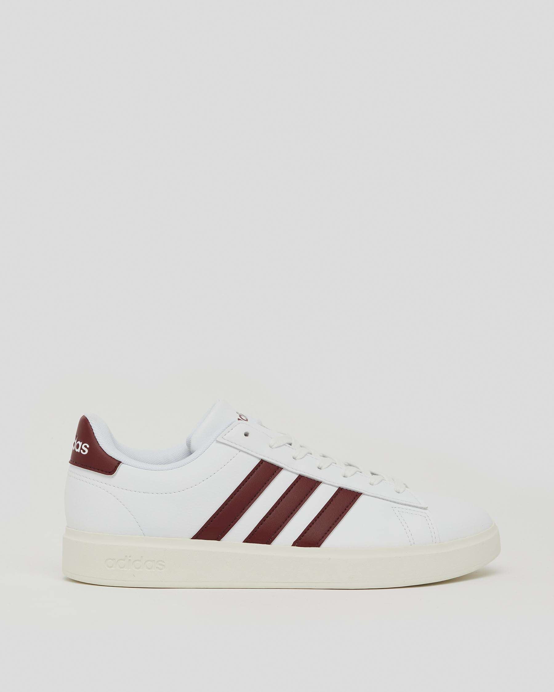 Adidas Womens Grand Court 2.0 Shoes In Ftwr White/shadow Red/off White ...