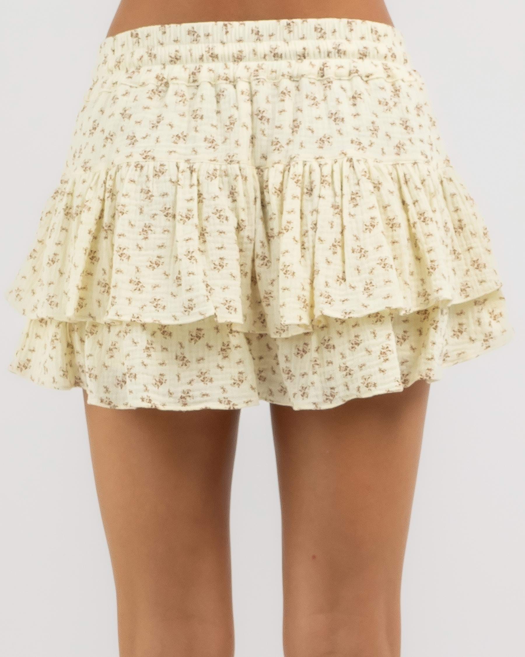 Shop Ava And Ever Mimi Skort In Cream/brown Floral - Fast Shipping ...