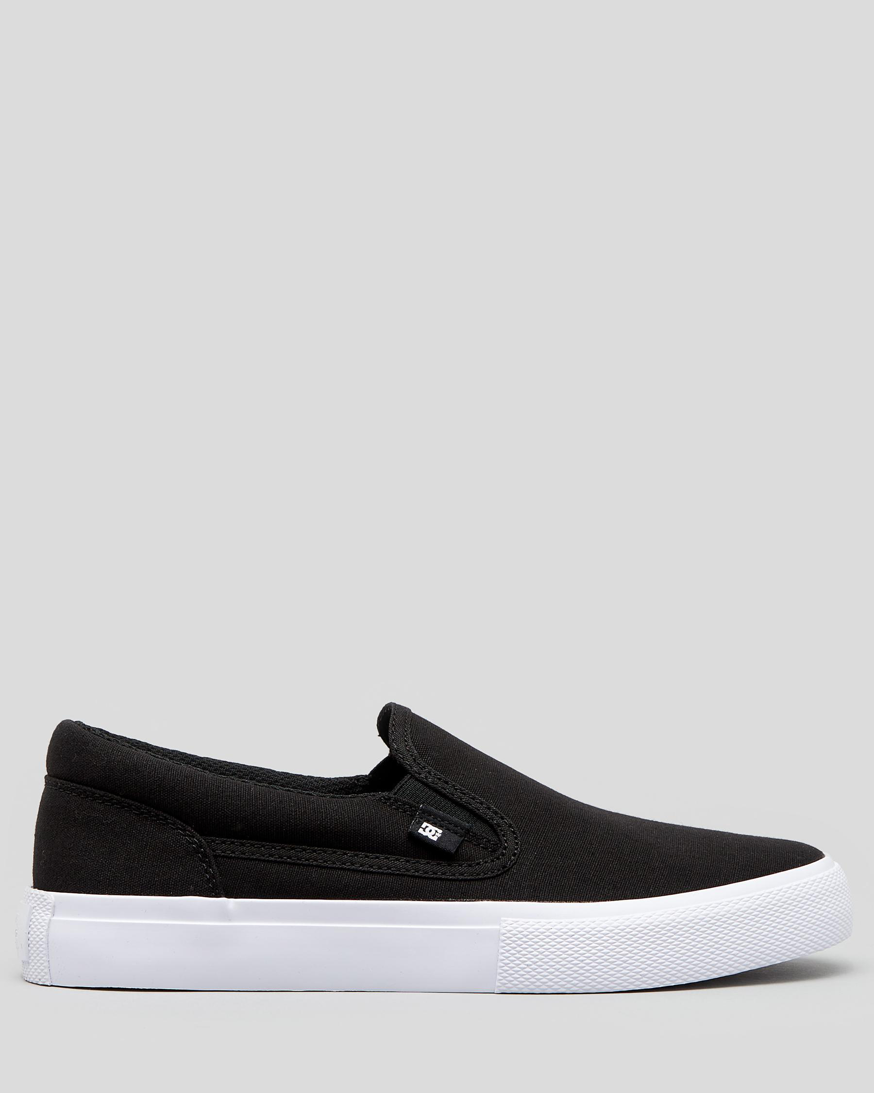 dc black slip on shoes