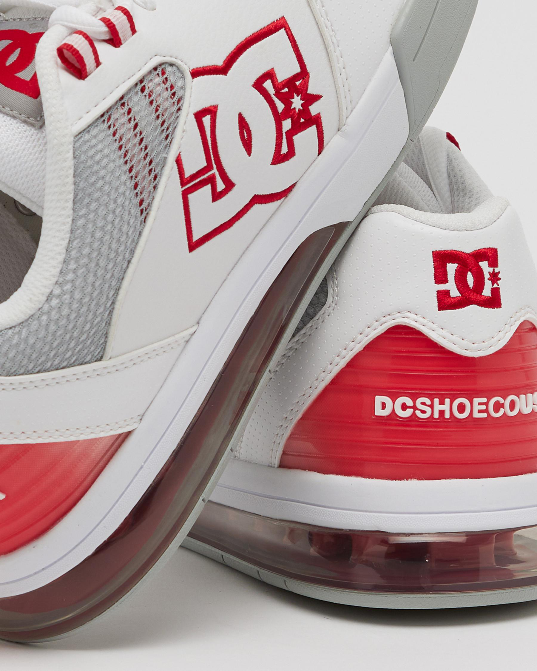 Shop DC Shoes Versatile Shoes In White/grey/red Fast Shipping & Easy