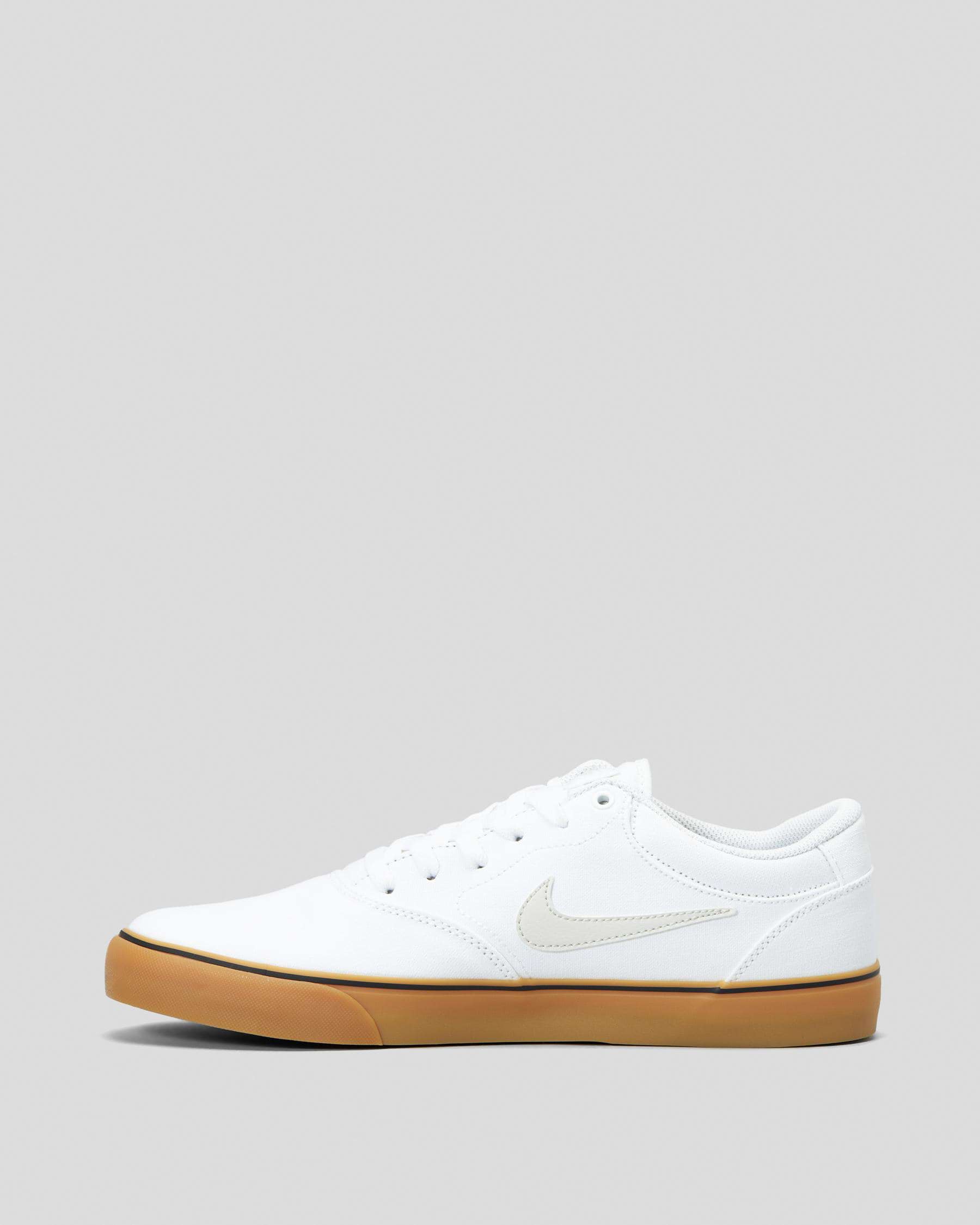 Shop Nike Chron 2 Canvas Shoes In White/lightbone-white-gumlightbrown ...