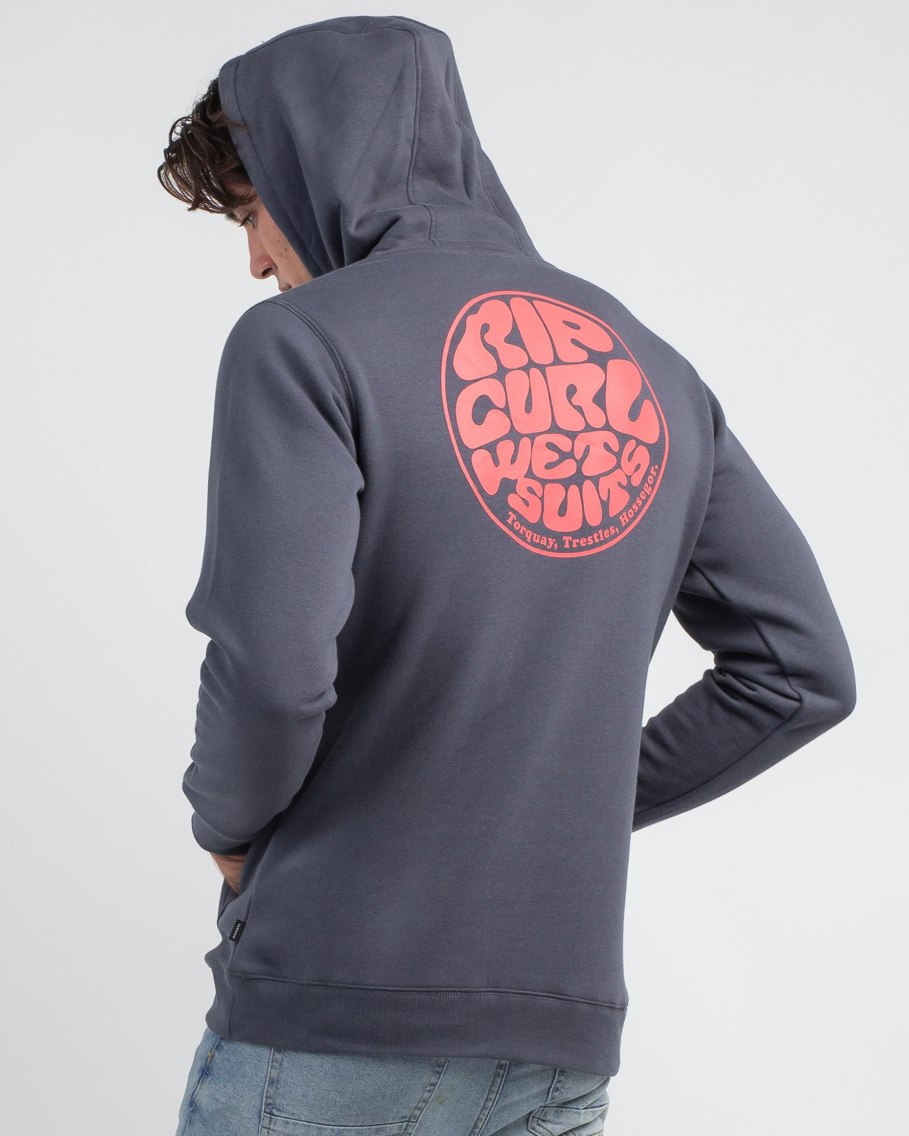 Shop Rip Curl Wetsuit Icon Hoodie In Charcoal Navy Fast Shipping