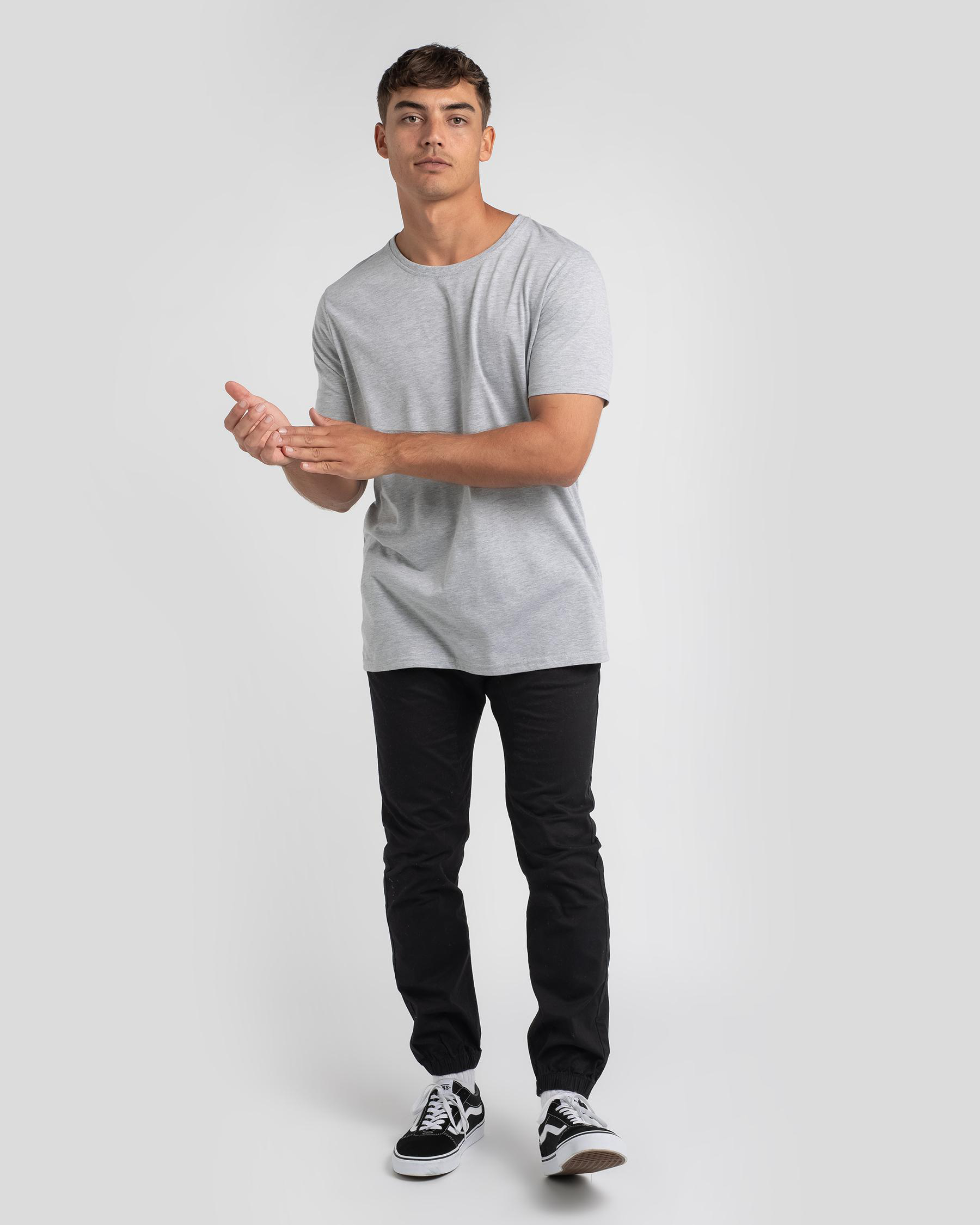Shop Lucid Essentials T-Shirt In Light Grey Marle - Fast Shipping ...