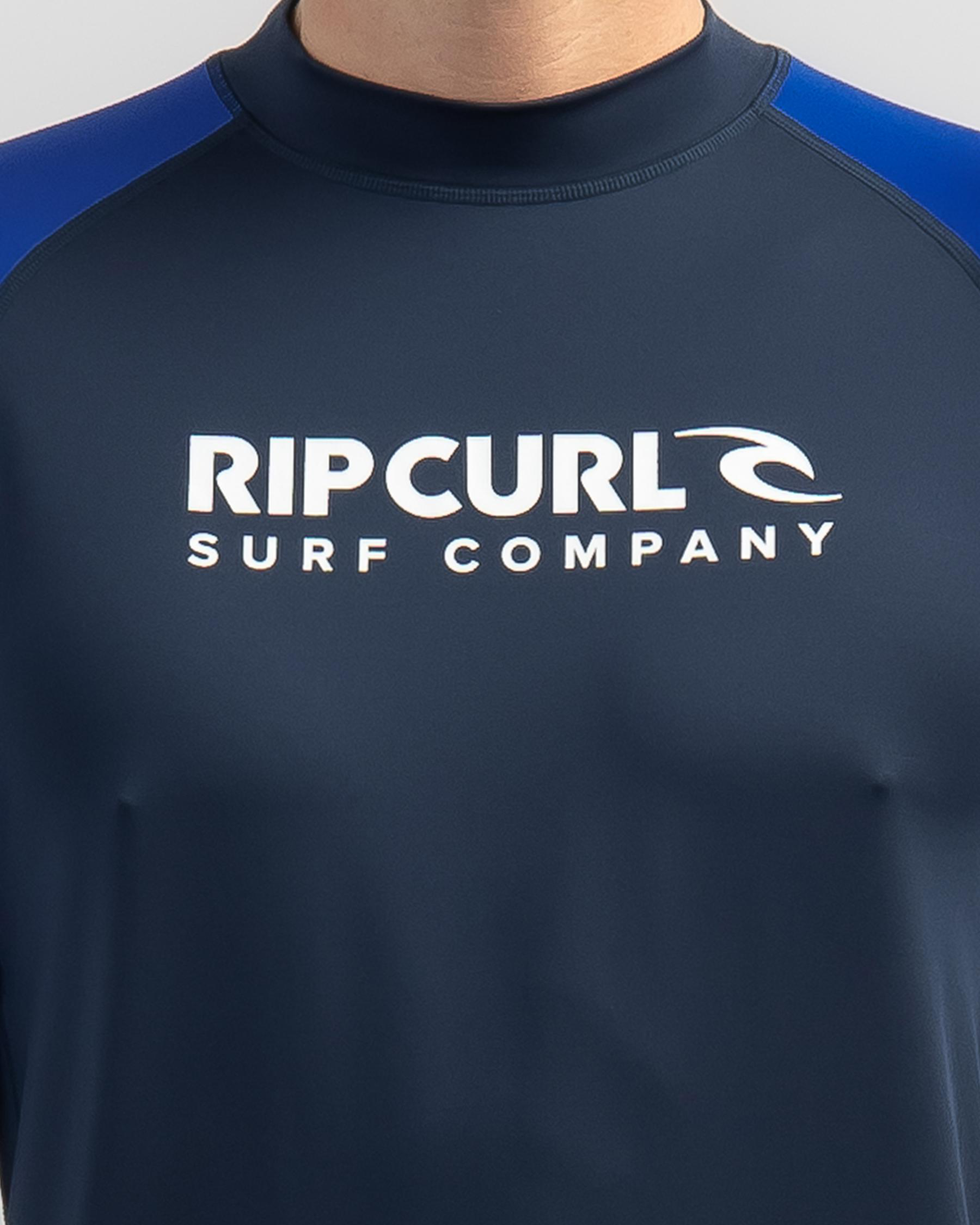 Rip Curl Lycras Et Vestes | Enfants Brand Wave UPF Short Sleeve Rash Vest Boy Blue Gum Rip Curl Lycras Et Vestes | Enfants Brand Wave UPF Short Sleeve Rash Vest Boy Blue Gum