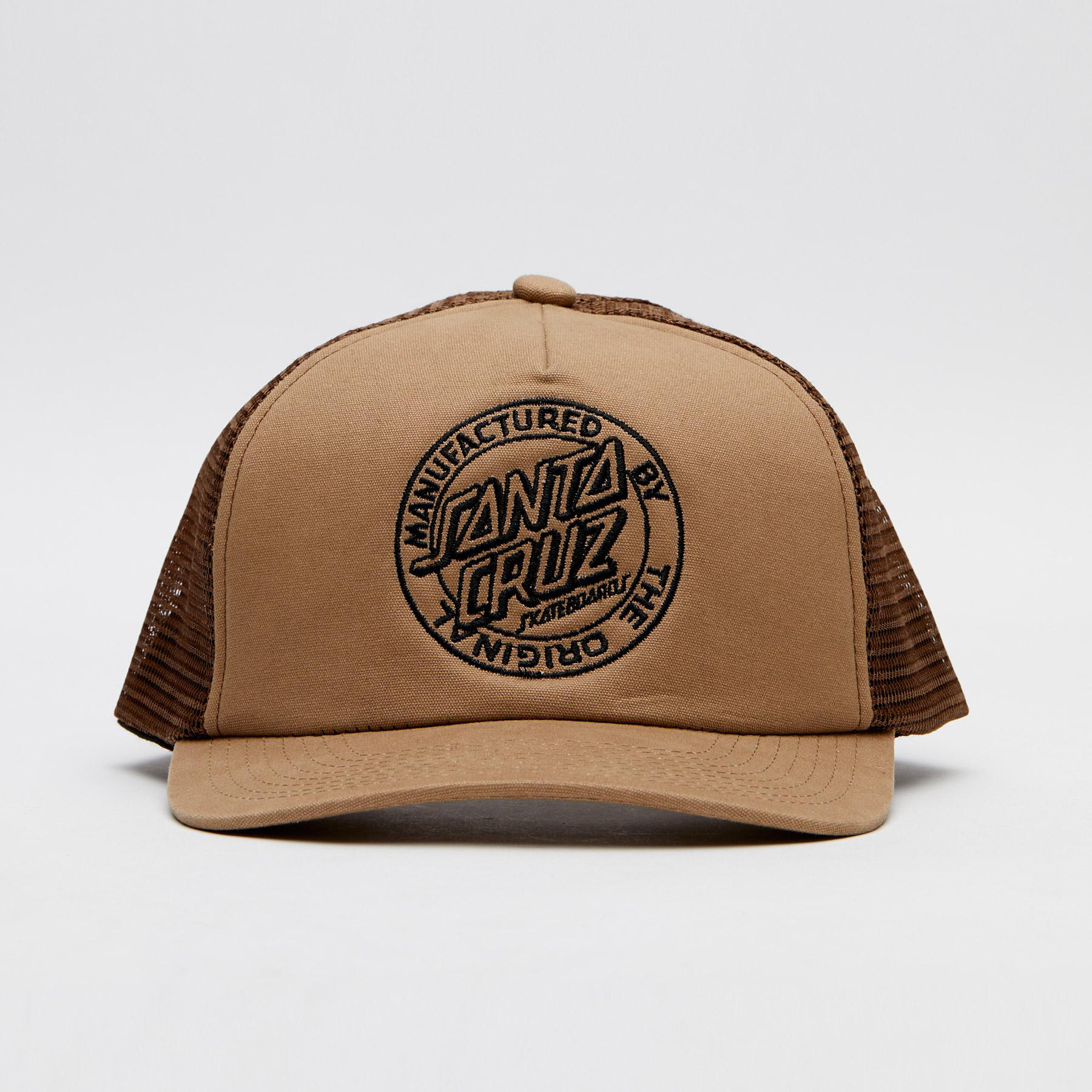 Shop Santa Cruz OG Dot Trucker Cap In Dark Sand - Fast Shipping & Easy ...