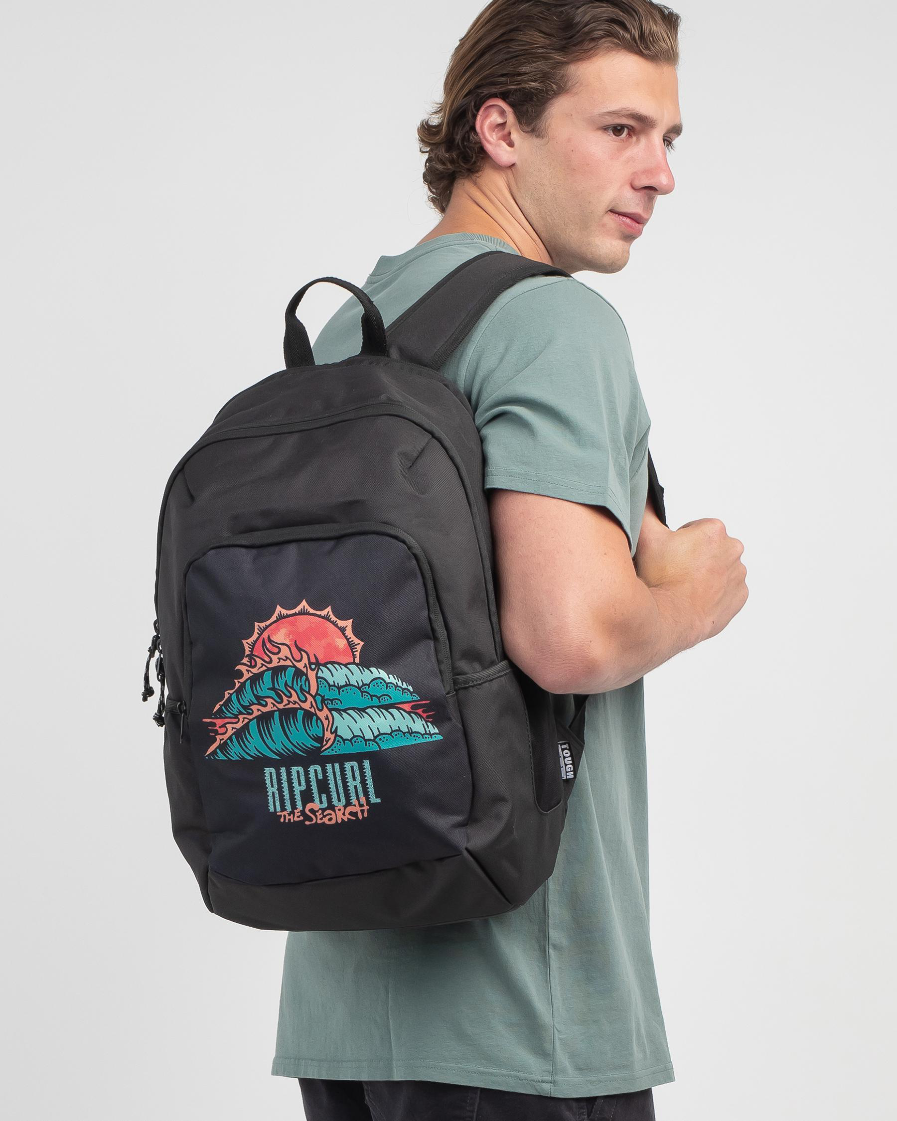 Shop Rip Curl Ozone 30L School Eco Backpack In Black/grey Fast