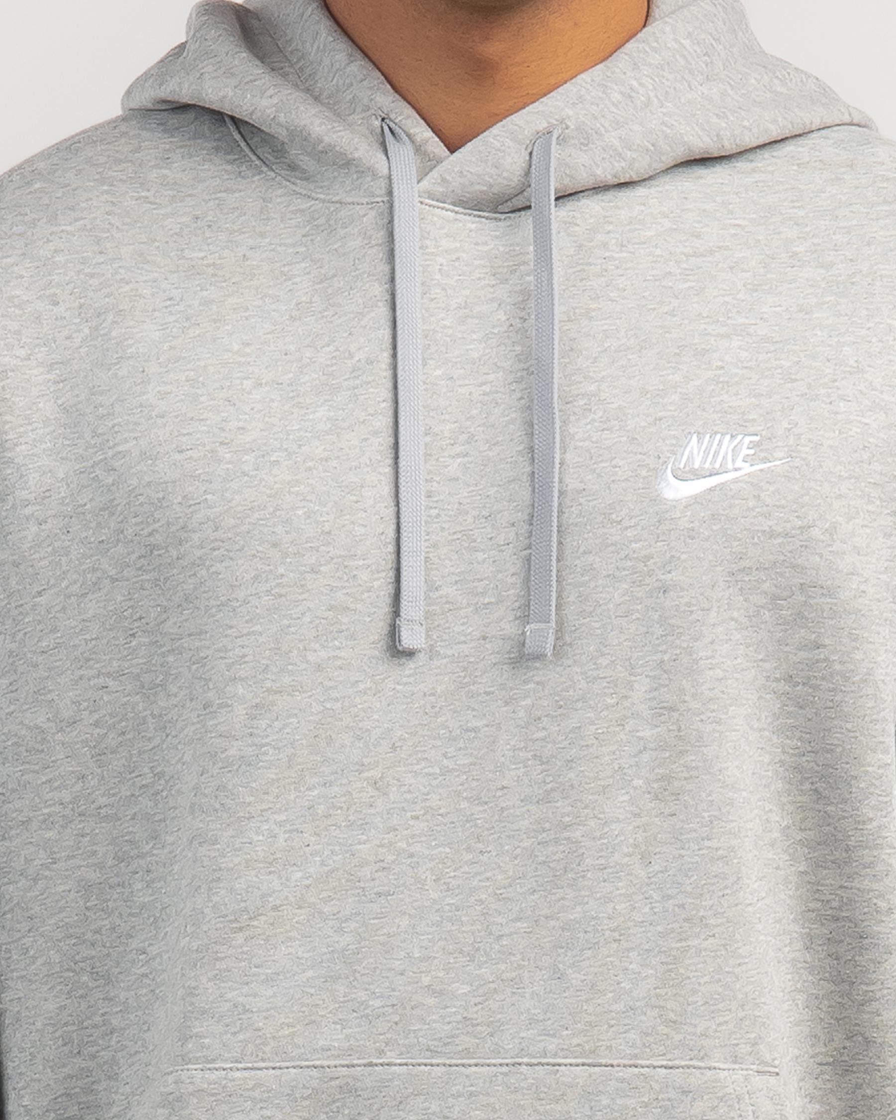 Shop Nike Sportswear Club Hoodie In Dark Grey Heather/matte Silver ...