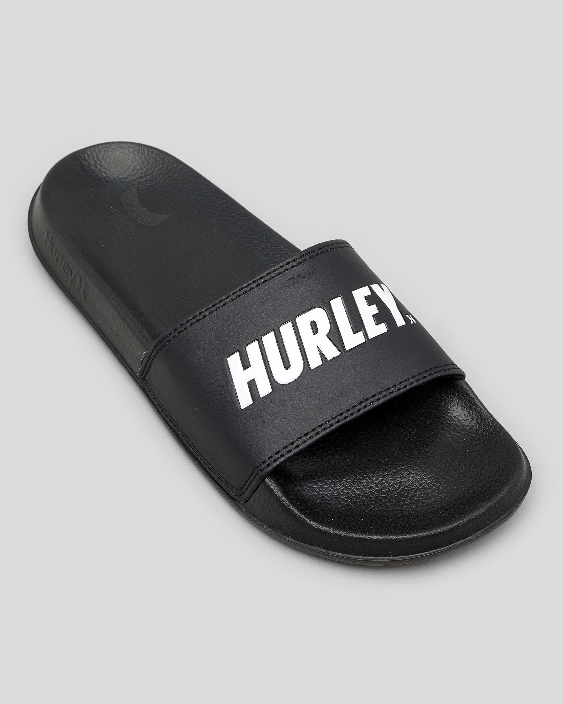 Shop Hurley One and Only Fastlane Slides In Black/white Fast Shipping & Easy Returns City