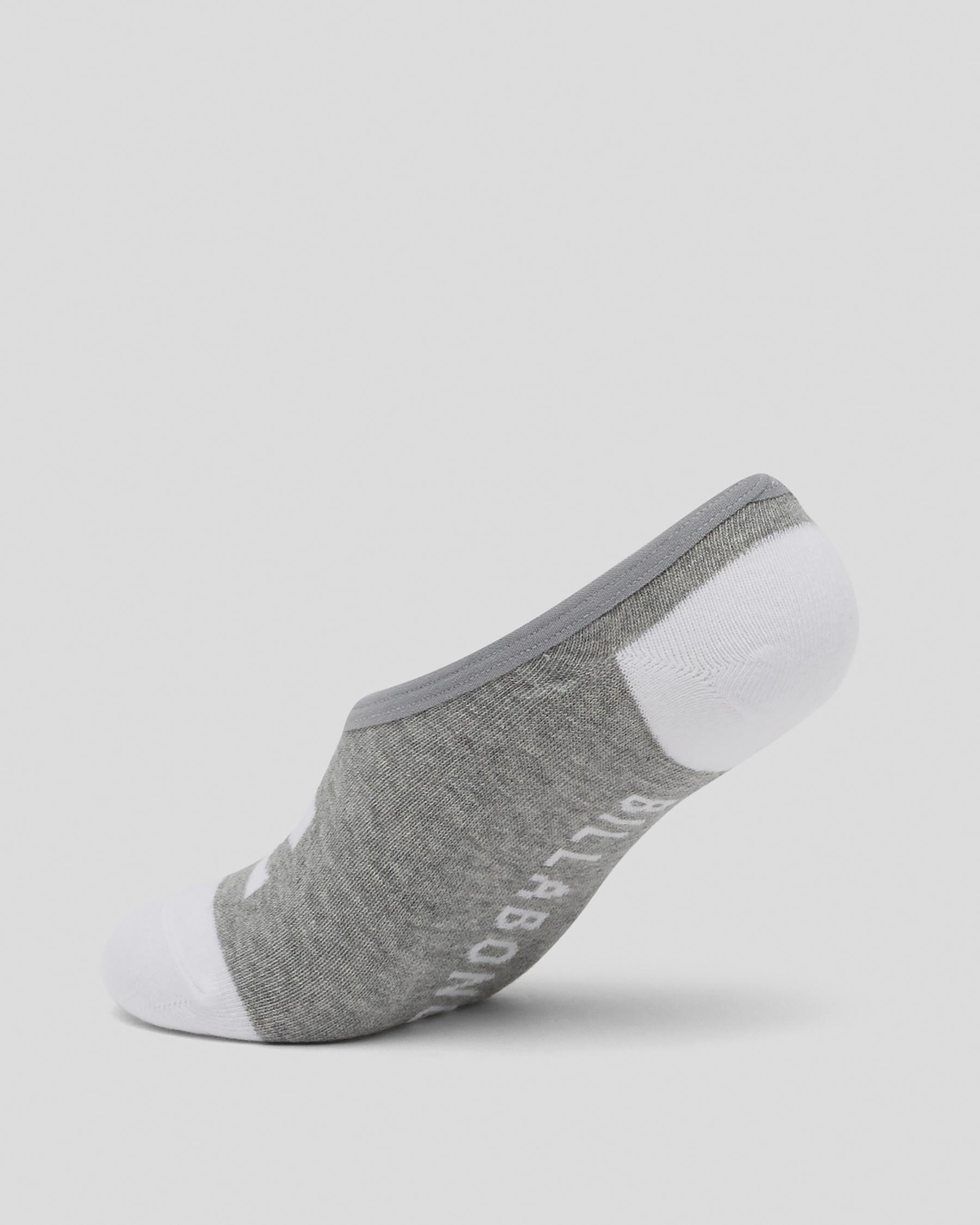 Billabong Invisible Socks In Grey Marle/white FREE* Shipping & Easy