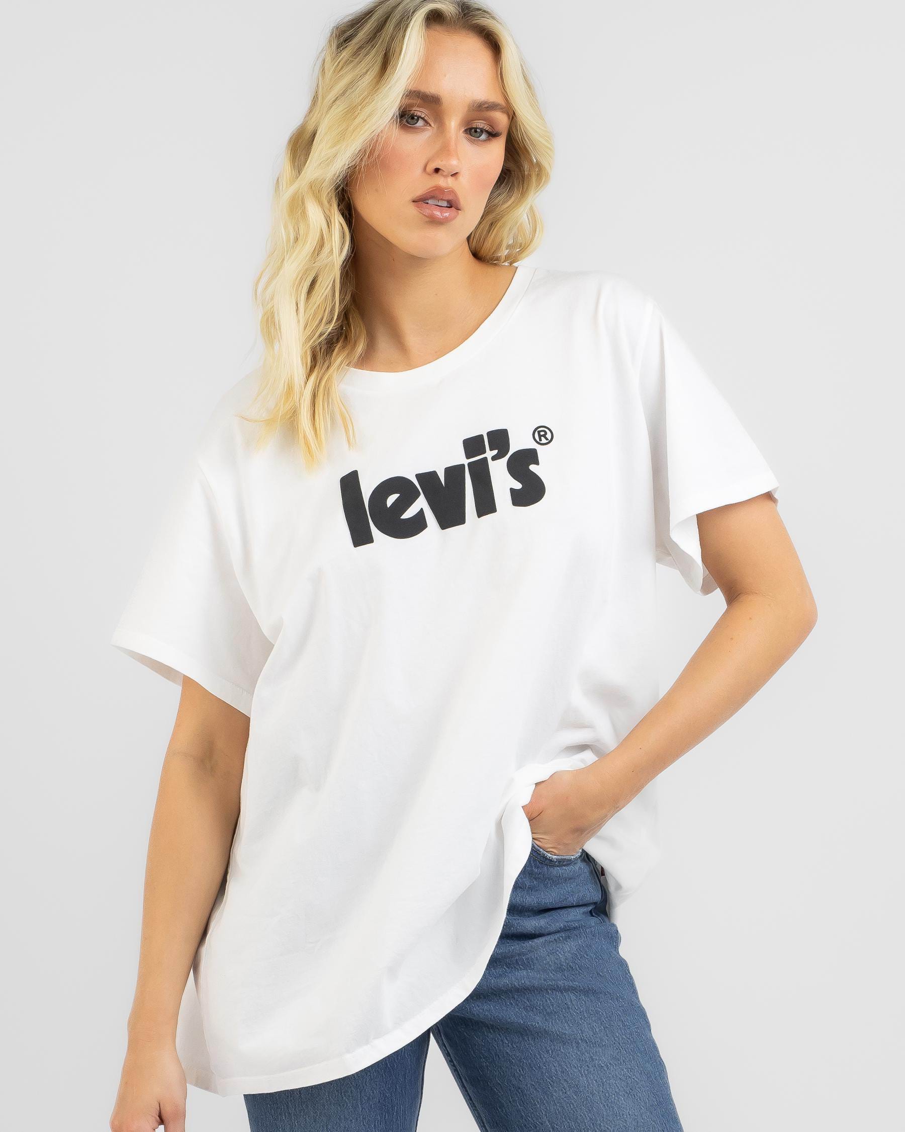 Levi's Poster Logo Oversized T-Shirt In Sugar Swizzle - Fast Shipping ...