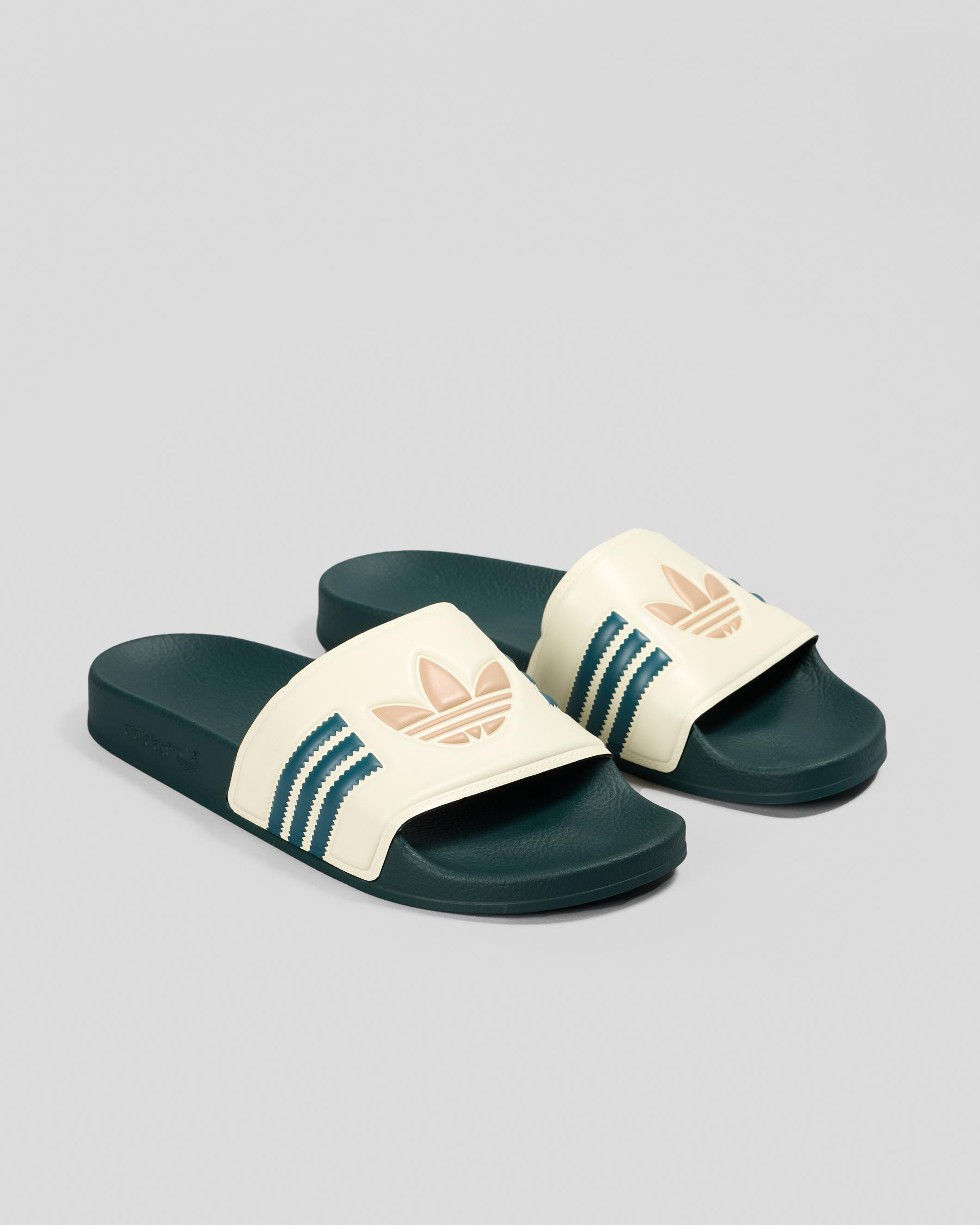 Adidas Womens Adilette Slide Sandals In Cream White mineral Green S16 
