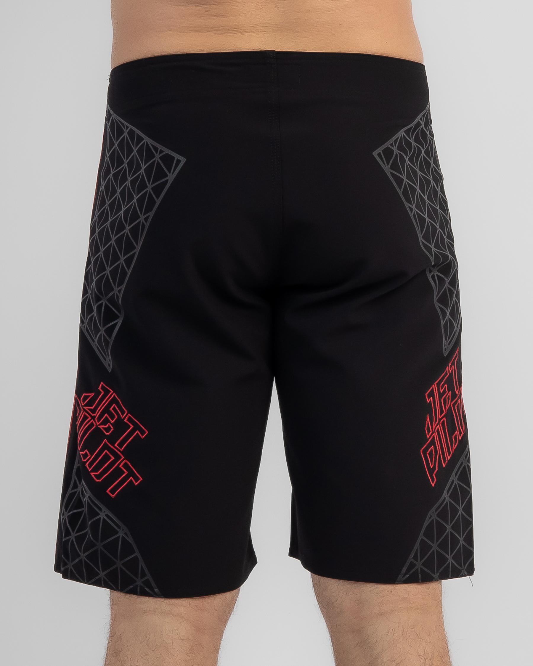 Shop Jetpilot Full Pro Board Shorts In Blk/red Fast Shipping & Easy