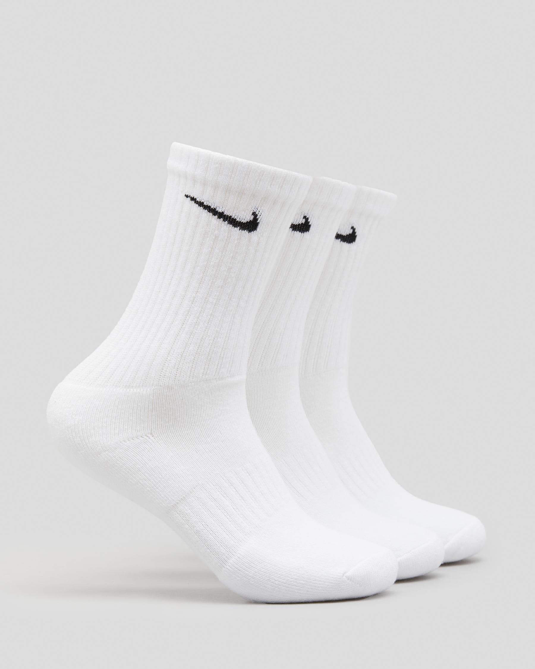 Shop Nike Boys' Perfect Cushion Crew Trai In White/black - Fast ...