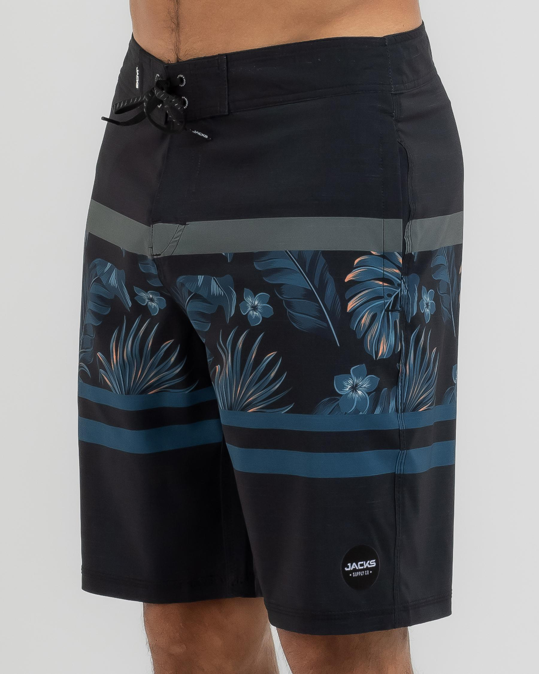 Shop Jacks Subtropic Board Shorts In Black Fast Shipping & Easy