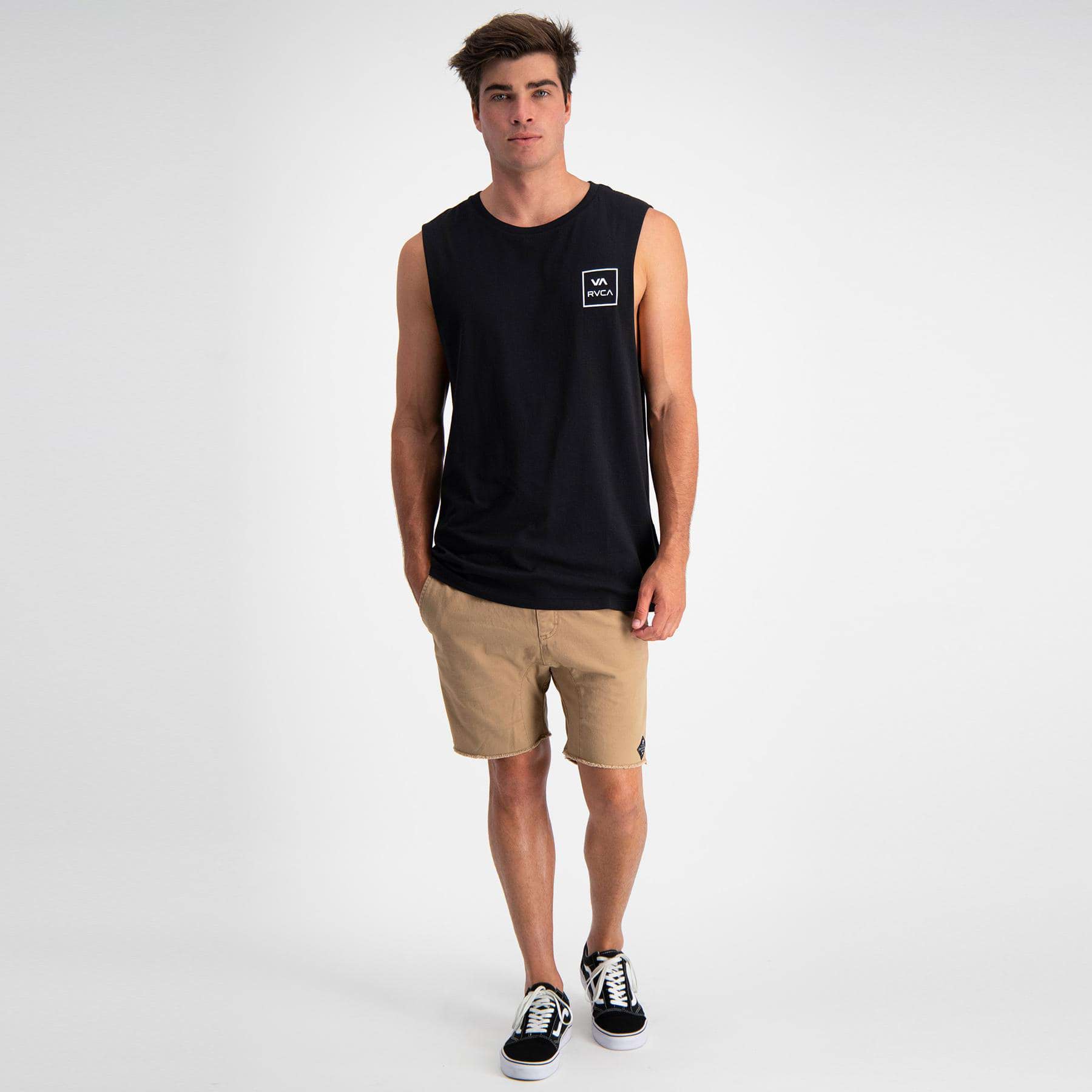 RVCA Va All The Way Muscle Tank In Black - Fast Shipping & Easy Returns ...