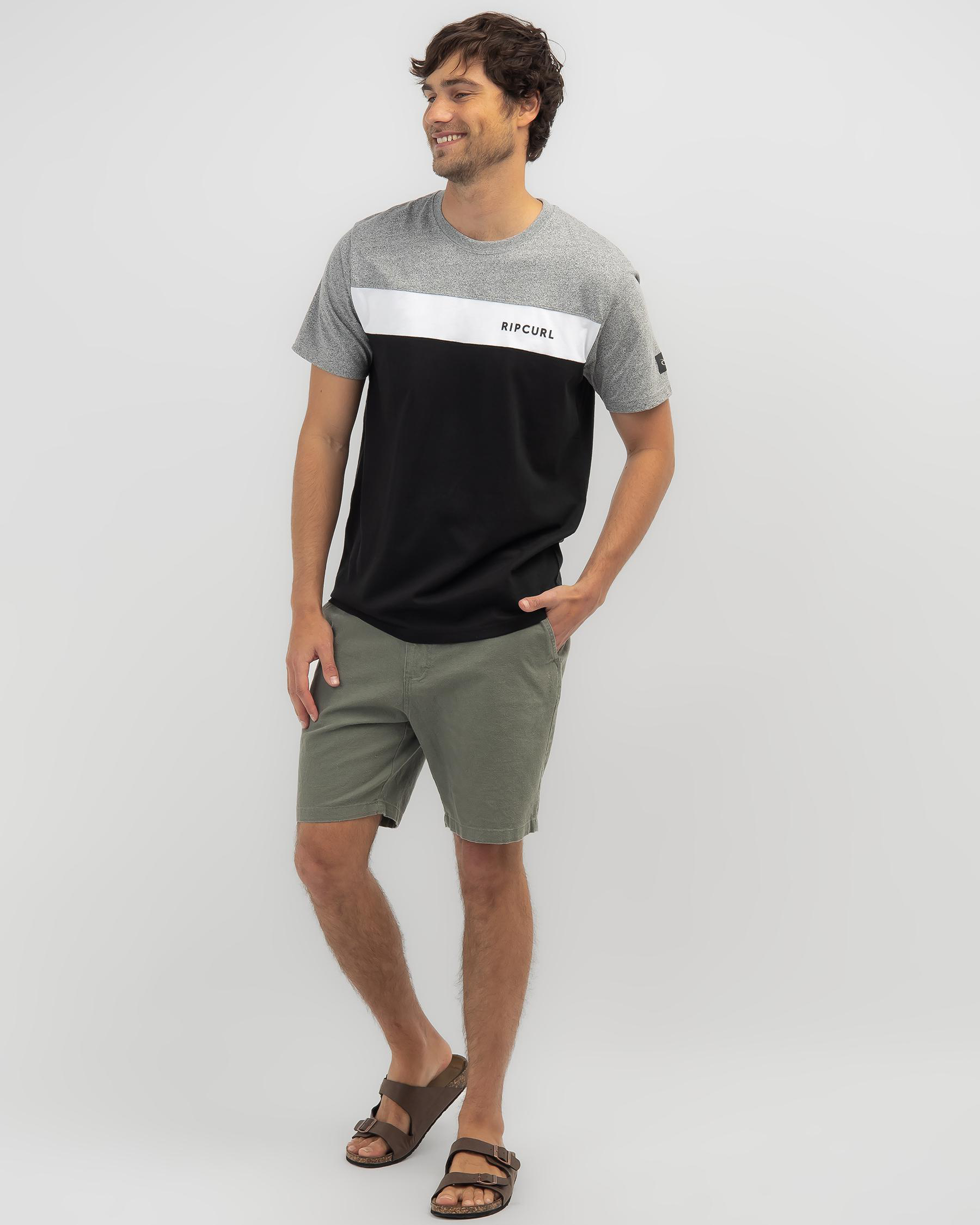Rip Curl Mens Script Panel T-Shirt (Black) main image 0