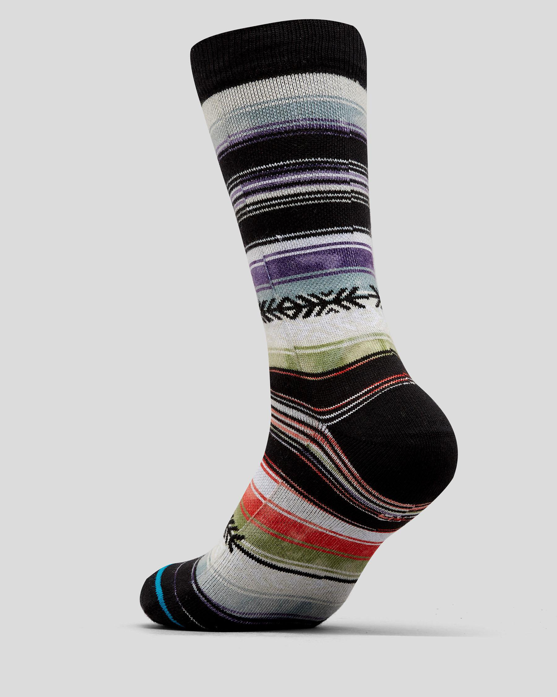 Stance Reykir Crew Calze Turchese Rigato Vitello, Turchese, M