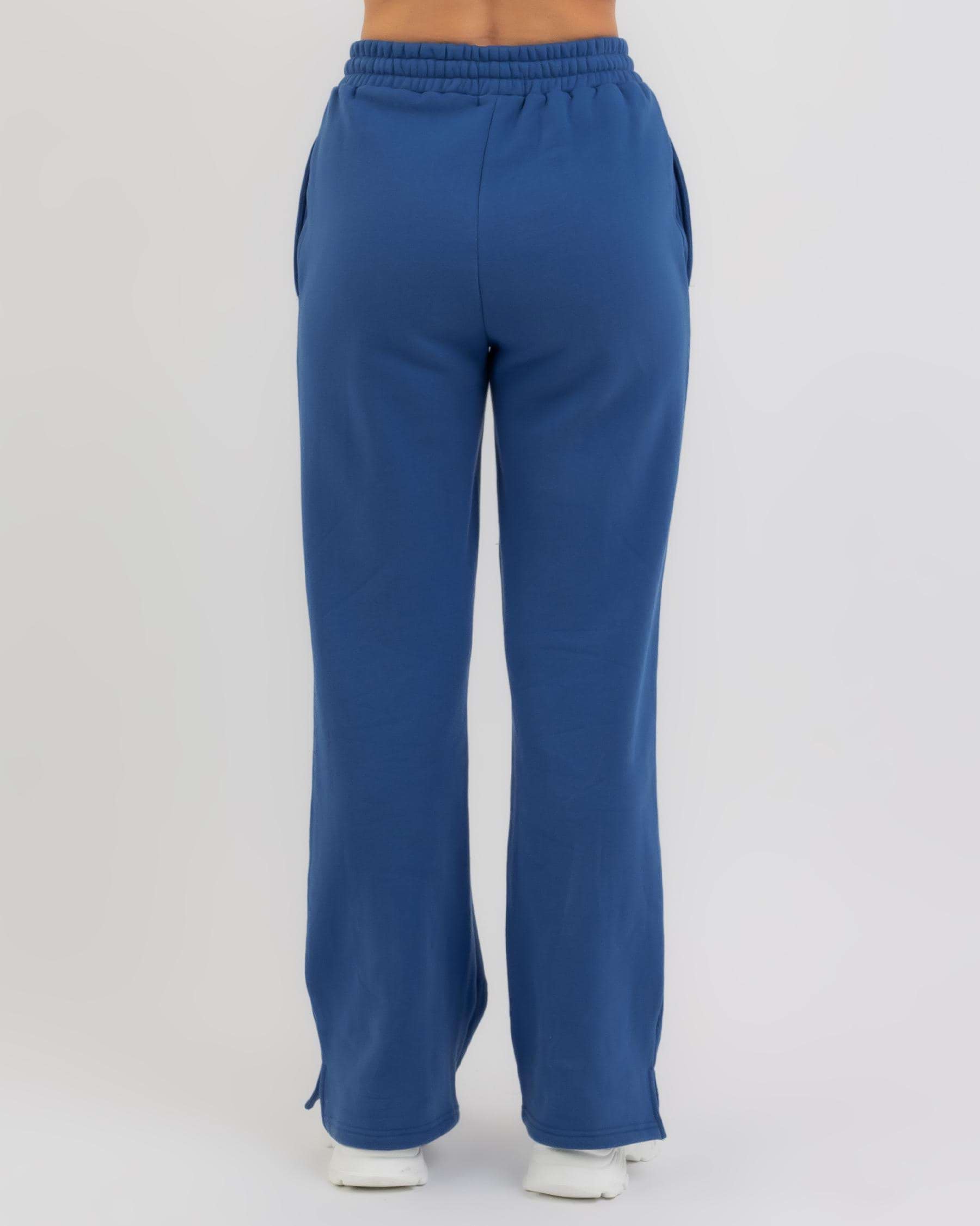 Stussy Stock Wide Leg Track Pants In Mid Blue - Fast Shipping & Easy ...