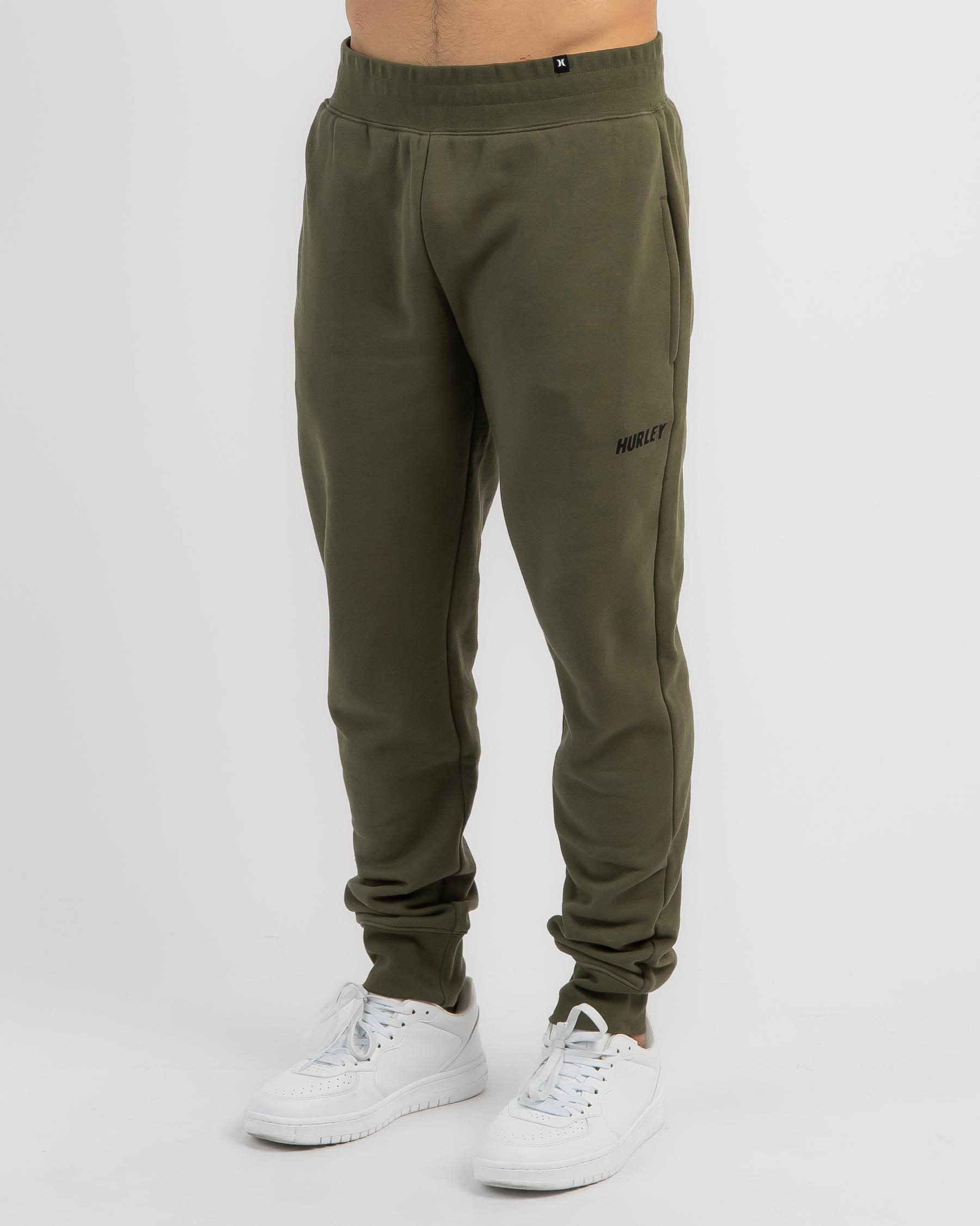 Shop Hurley Fastlane Track Pants In Olive - Fast Shipping & Easy ...