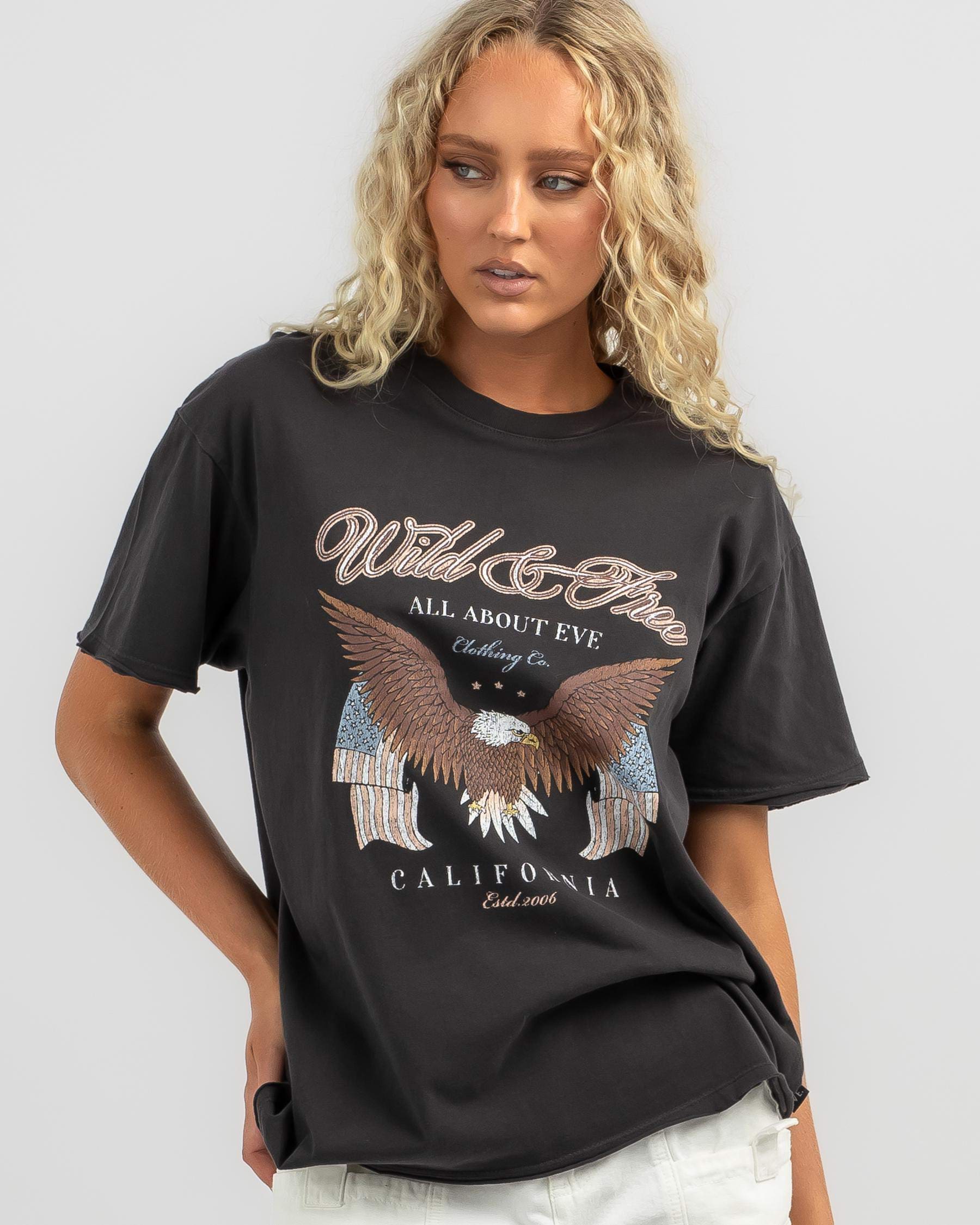 Shop All About Eve Brooks T-Shirt In Washed Black - Fast Shipping ...