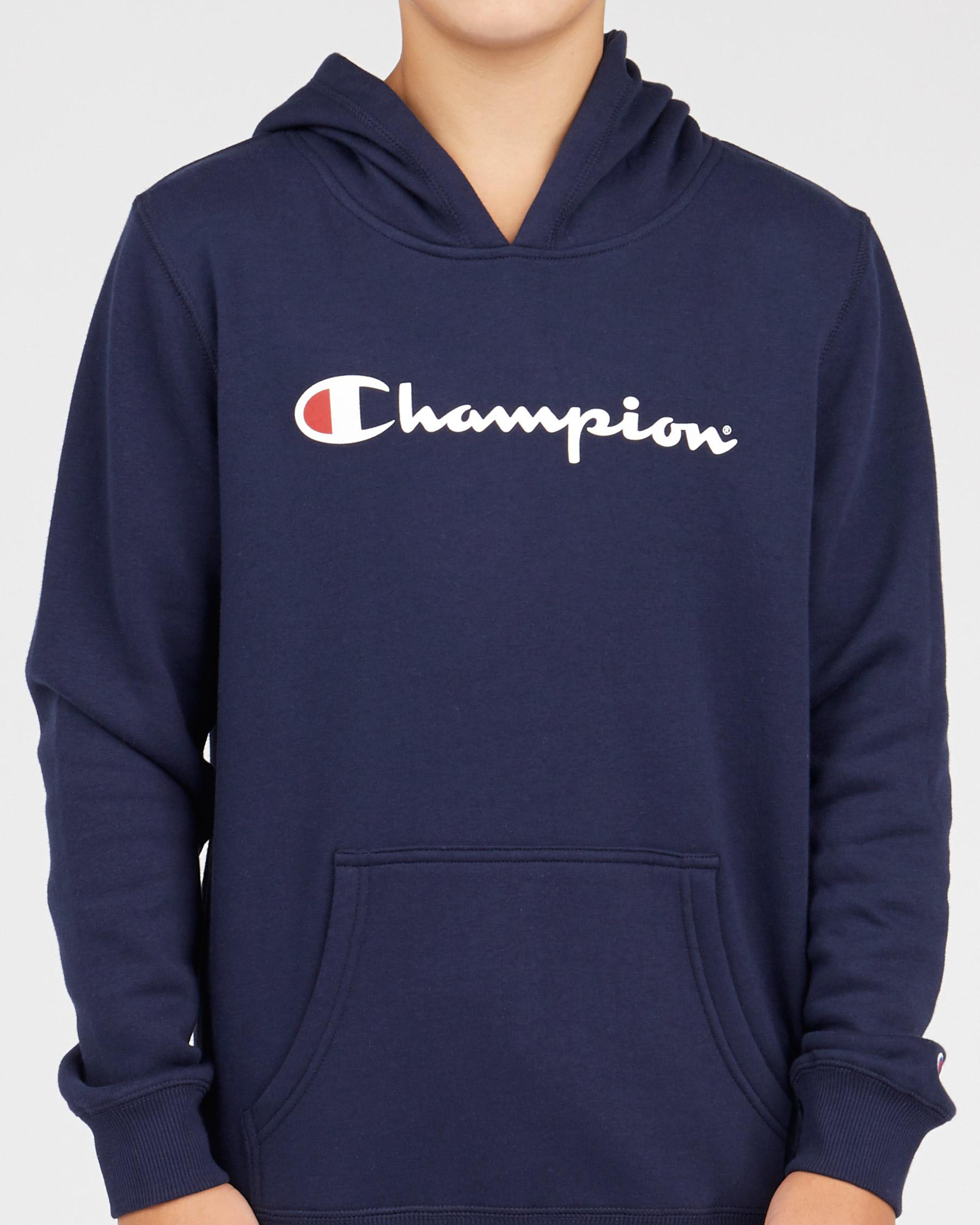 Shop Champion Boys' Logo Hoodie In Navy - Fast Shipping & Easy Returns ...