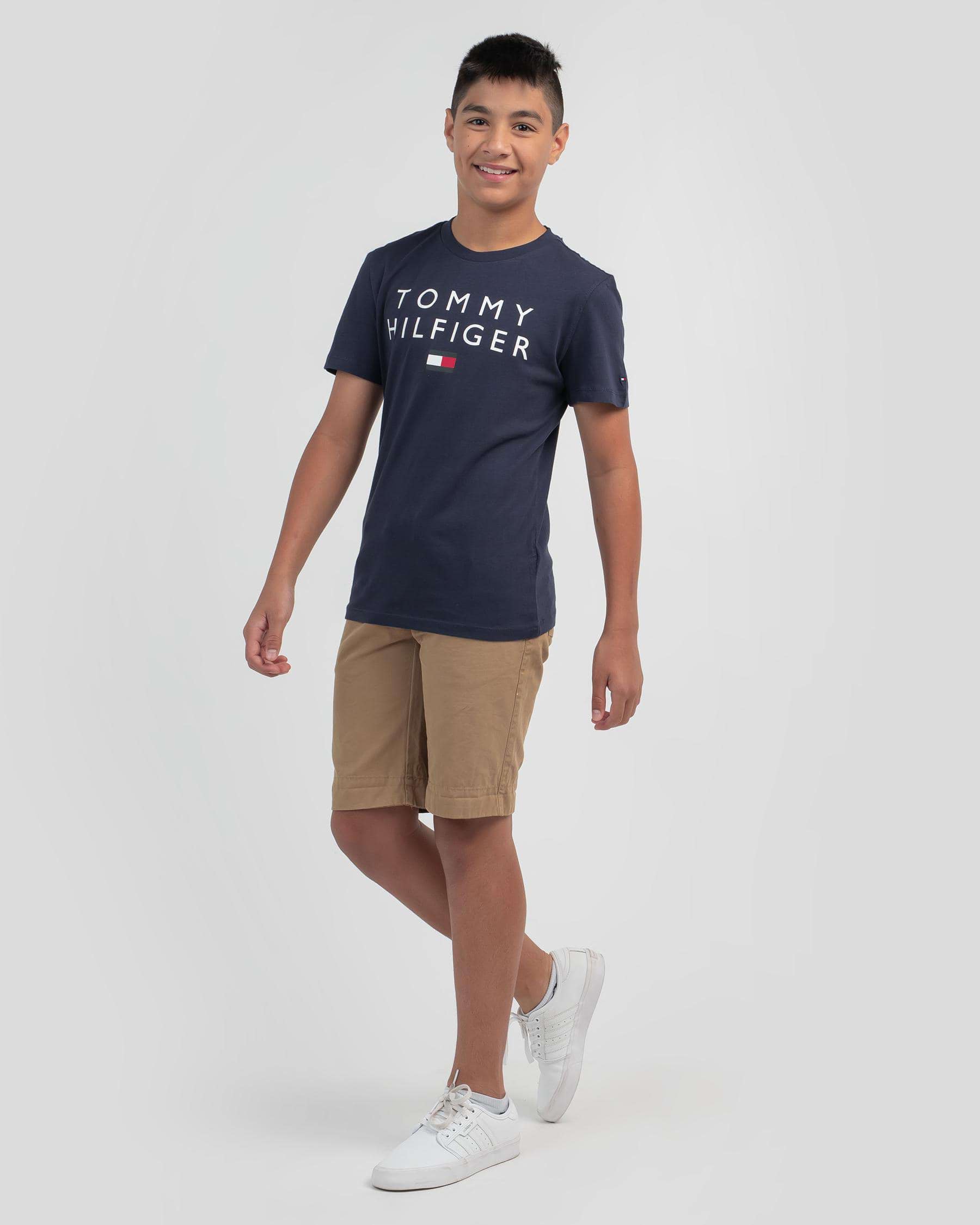 Tommy Hilfiger Boys' TH Logo T-Shirt In Twilight Navy - Fast Shipping ...