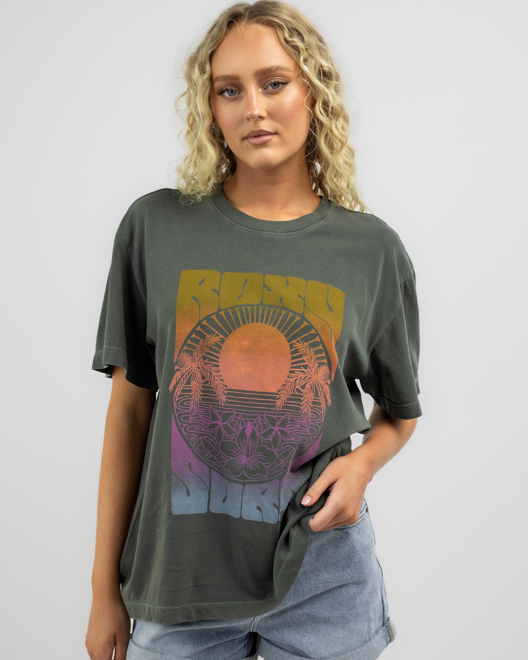 Shop Roxy Back To Land II T-Shirt In Anthracite - Fast Shipping & Easy ...