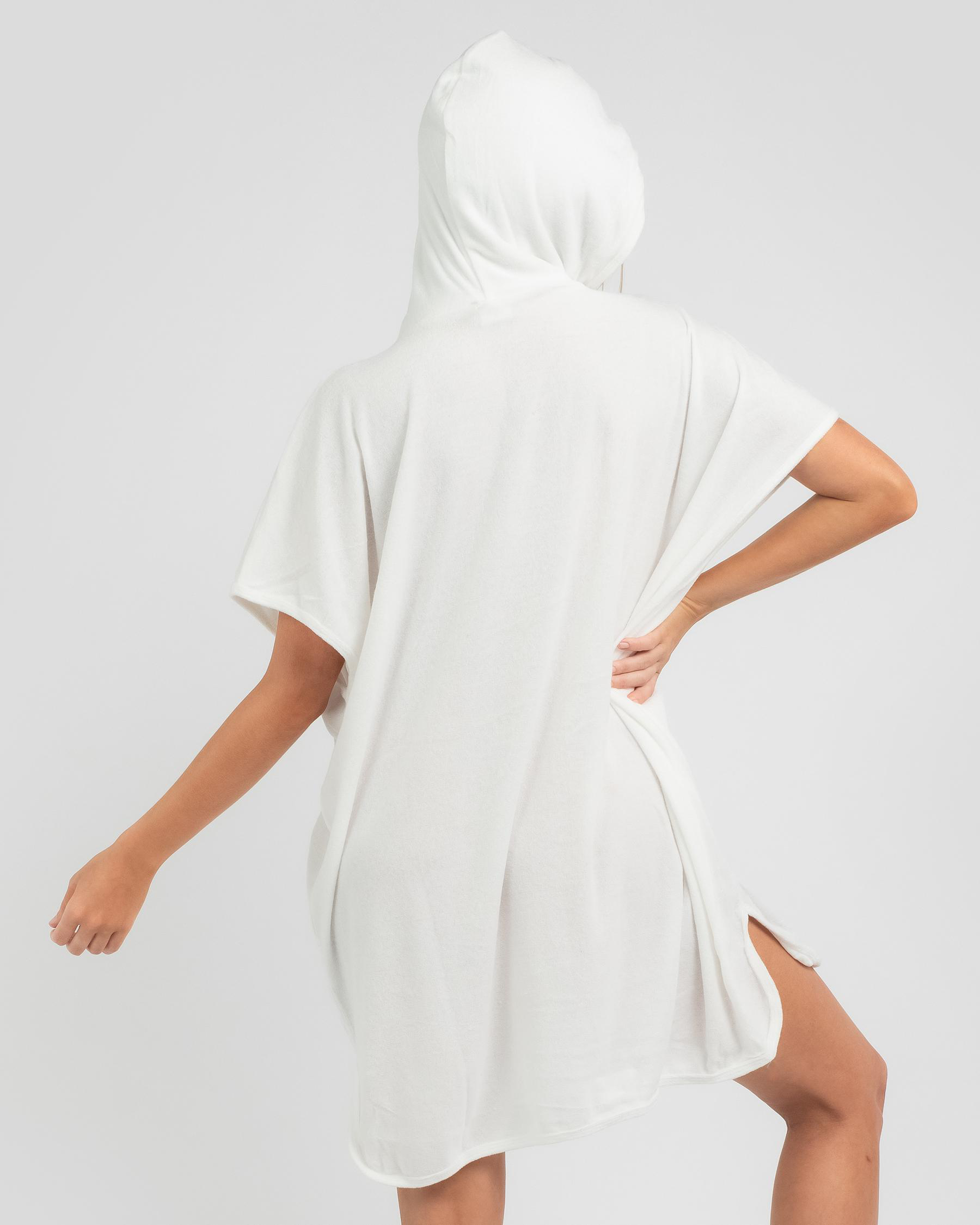 Shop Topanga Tara Towelling Beach Cover In White Fast Shipping & Easy