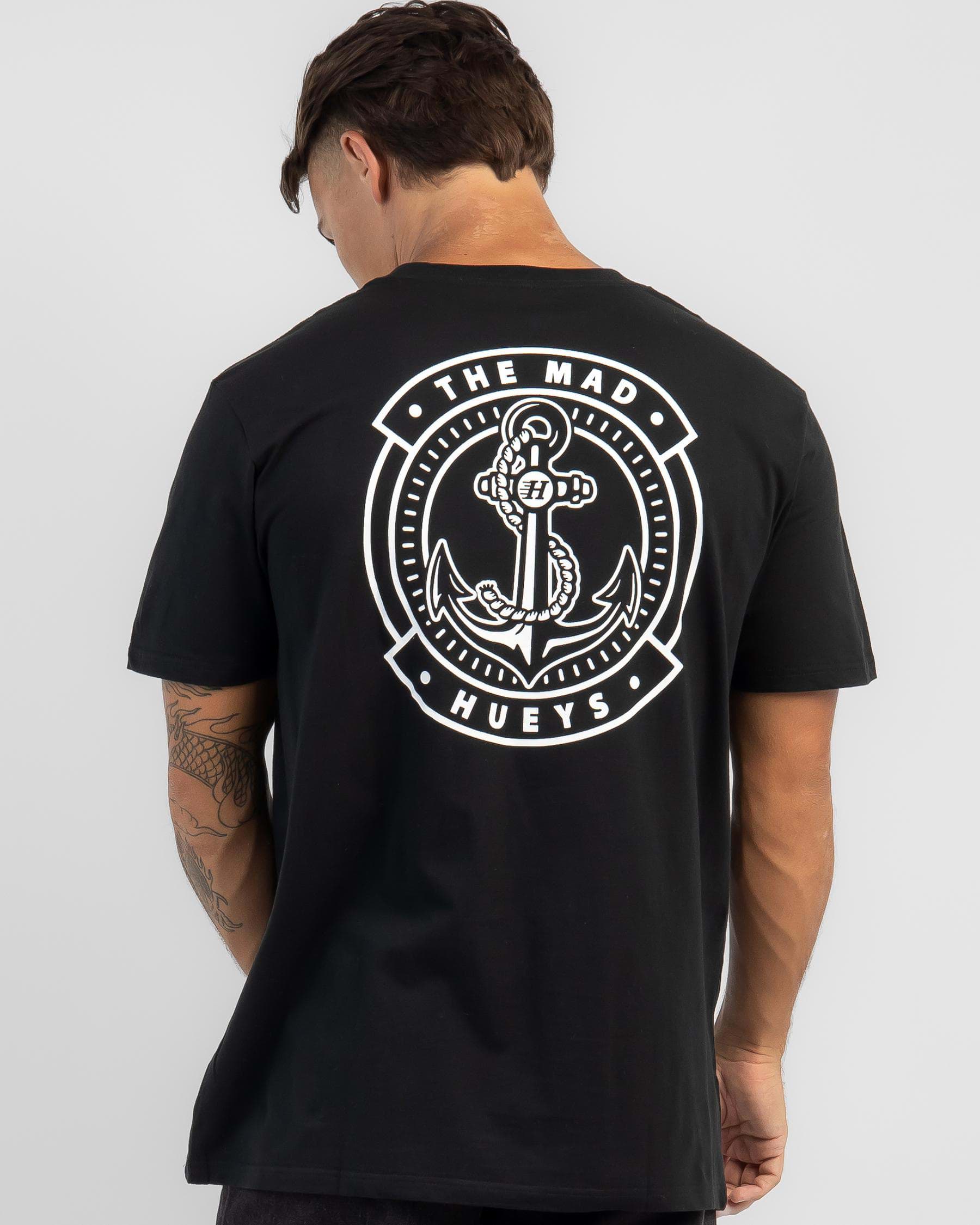 Shop The Mad Hueys Flying H Anchor T-Shirt In Black - Fast Shipping ...