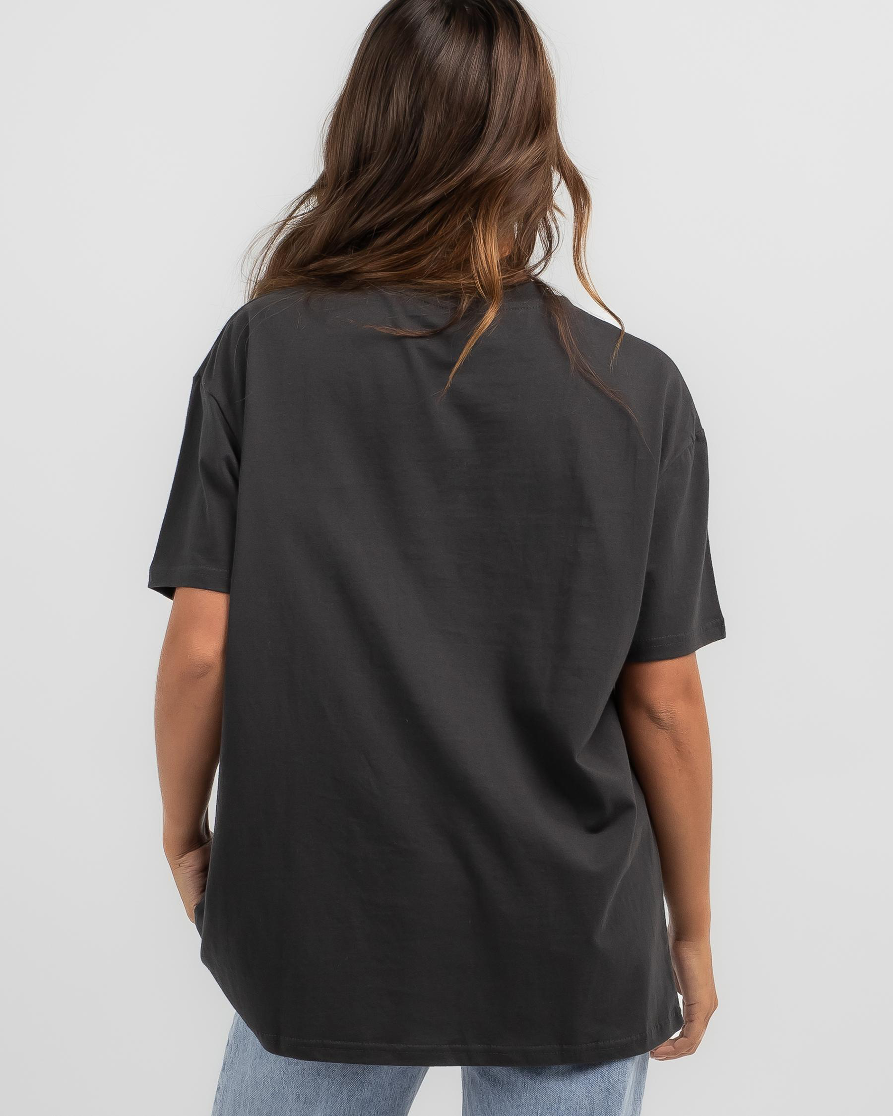 Shop Wndrr Influx Box Fit TShirt In Faded Black Fast Shipping & Easy