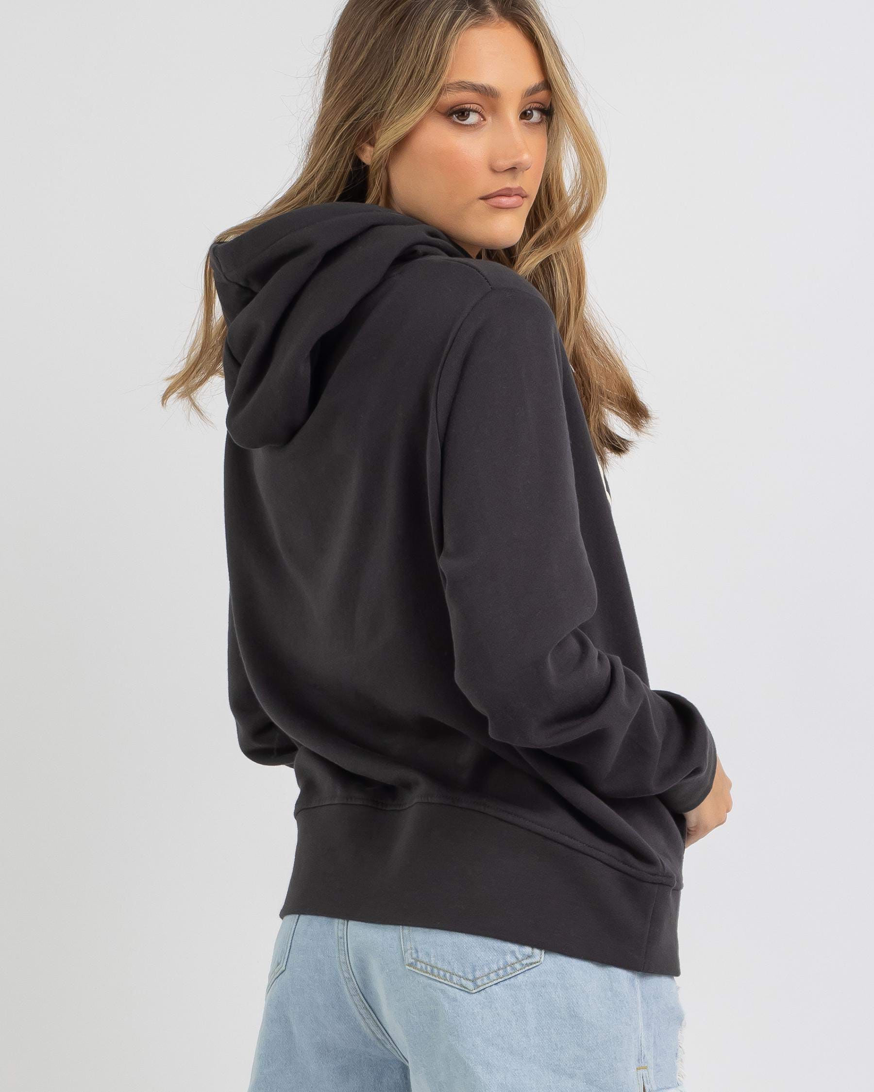 Rip Curl Logo Hoodie In Washed Black - Fast Shipping & Easy Returns ...