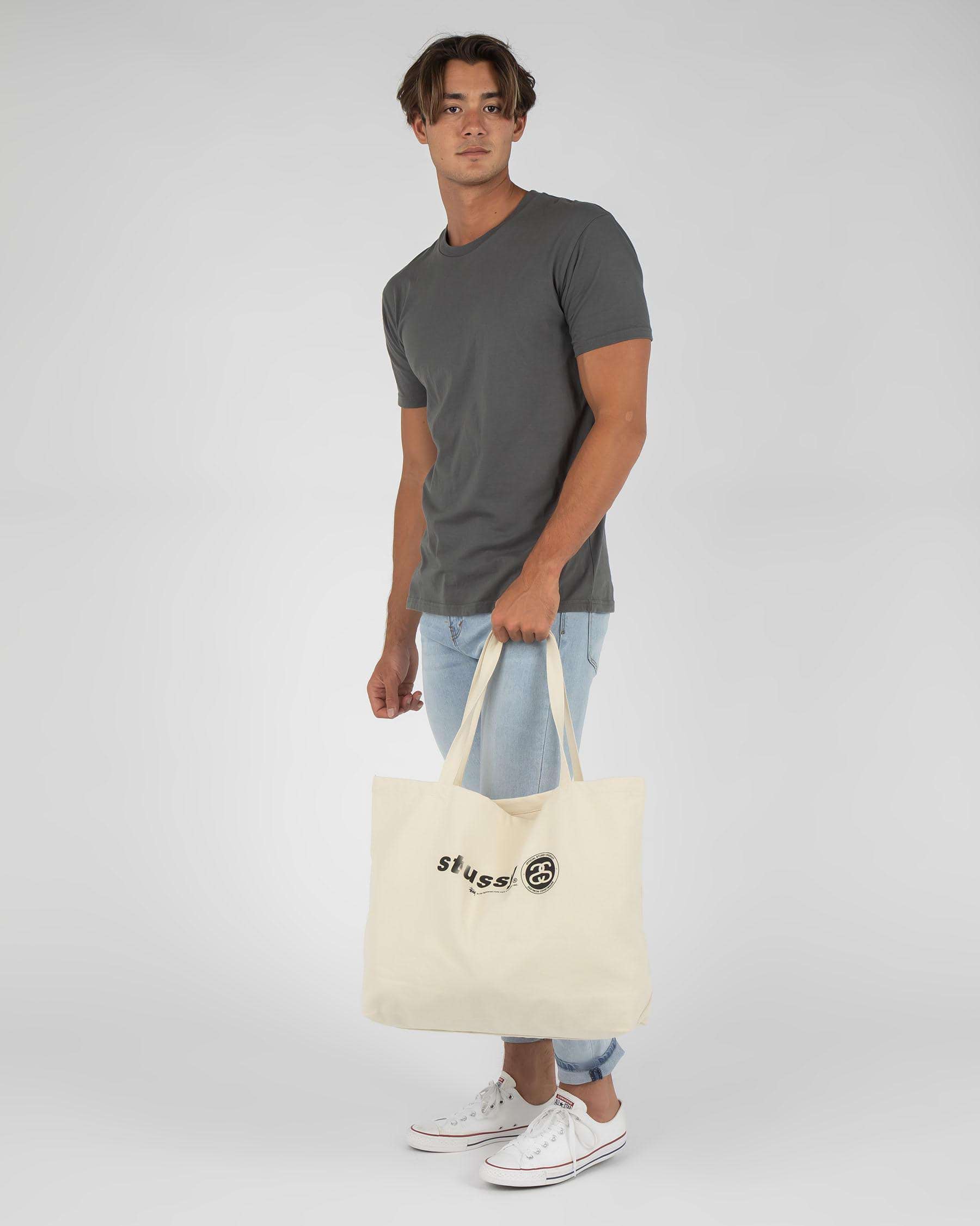 Shop Stussy Inc. Oversized Tote Bag In Unbleached - Fast Shipping ...