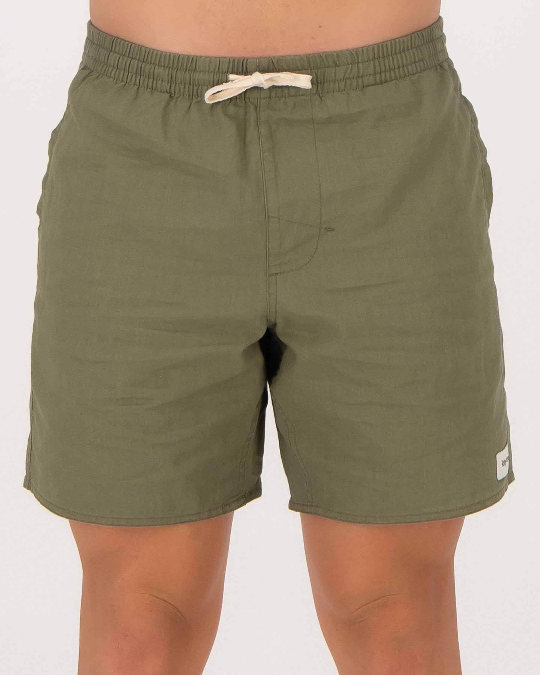Rhythm Linen Jam Shorts In Olive Fast Shipping & Easy Returns City