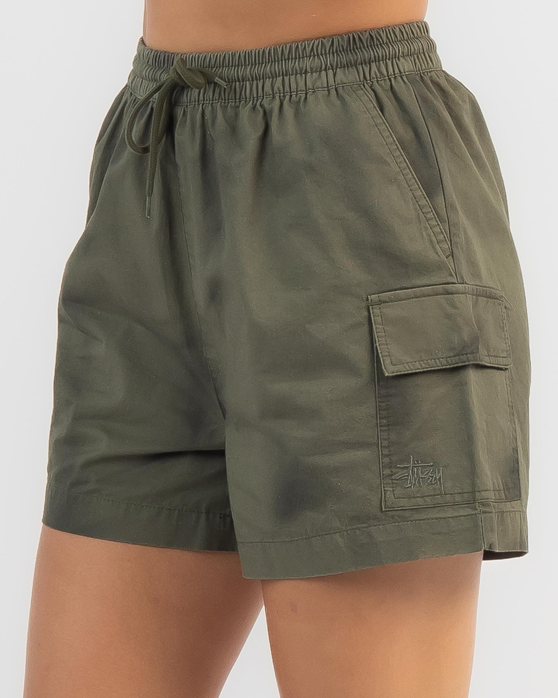 Shop Stussy Drew Cargo Beach Shorts In Military Fast Shipping & Easy