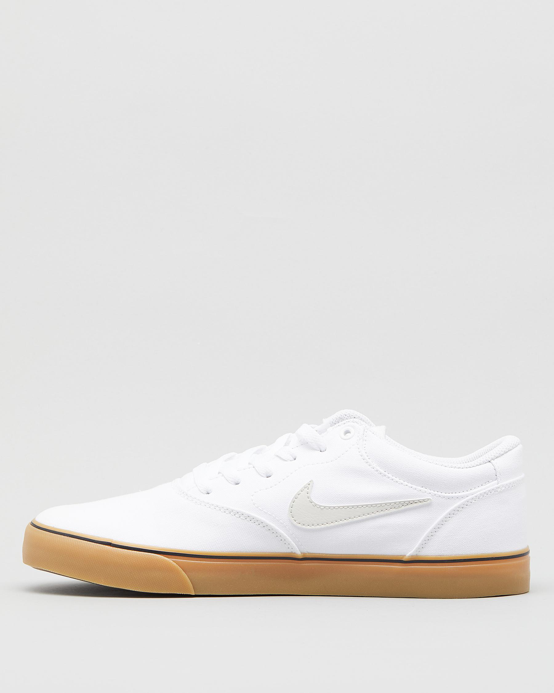 Shop Nike Chron 2 Canvas Shoes In White/lt Bone-white-gum - Fast ...