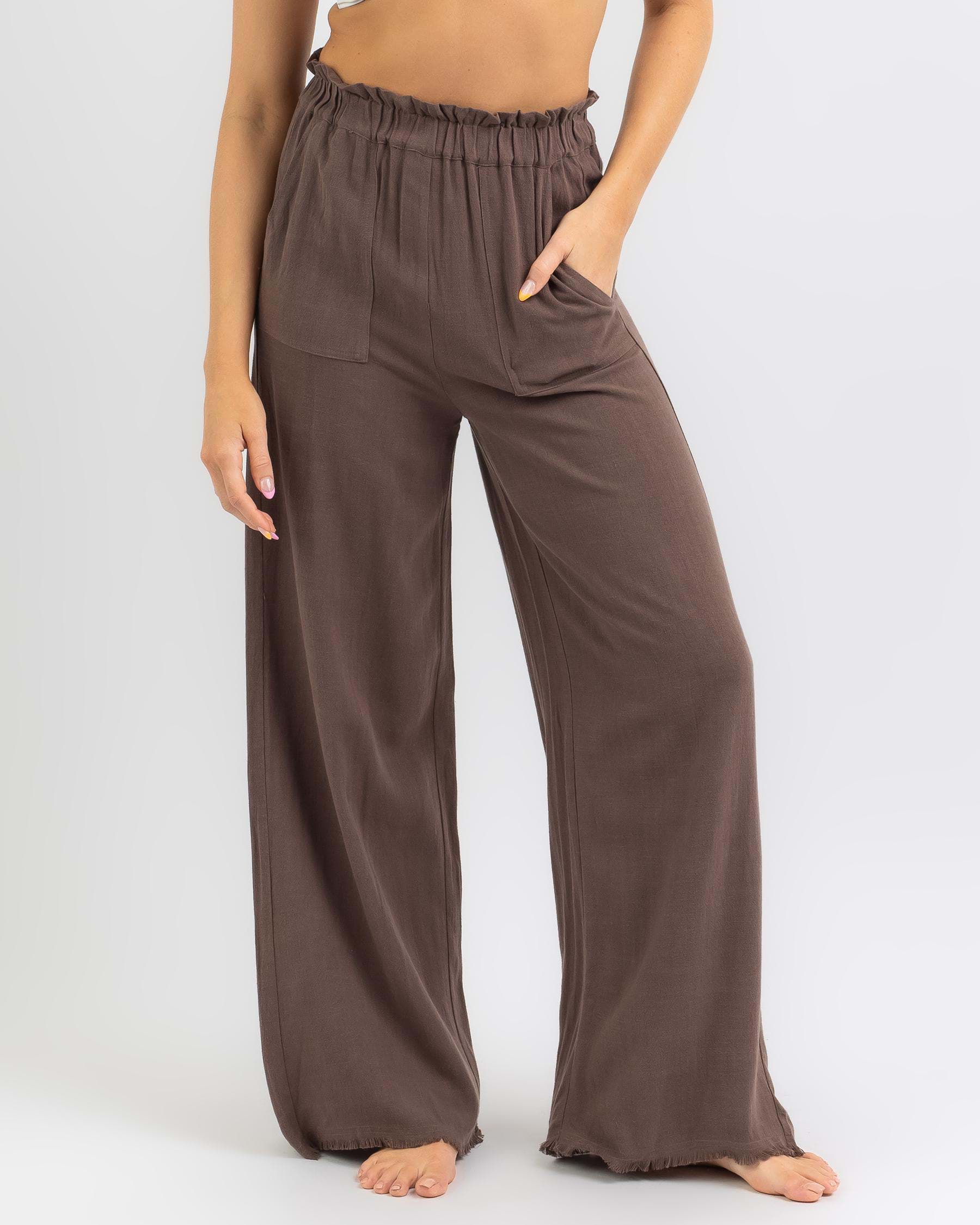 Ava And Ever Fraser Beach Pants In Dark Chocolate - Fast Shipping ...
