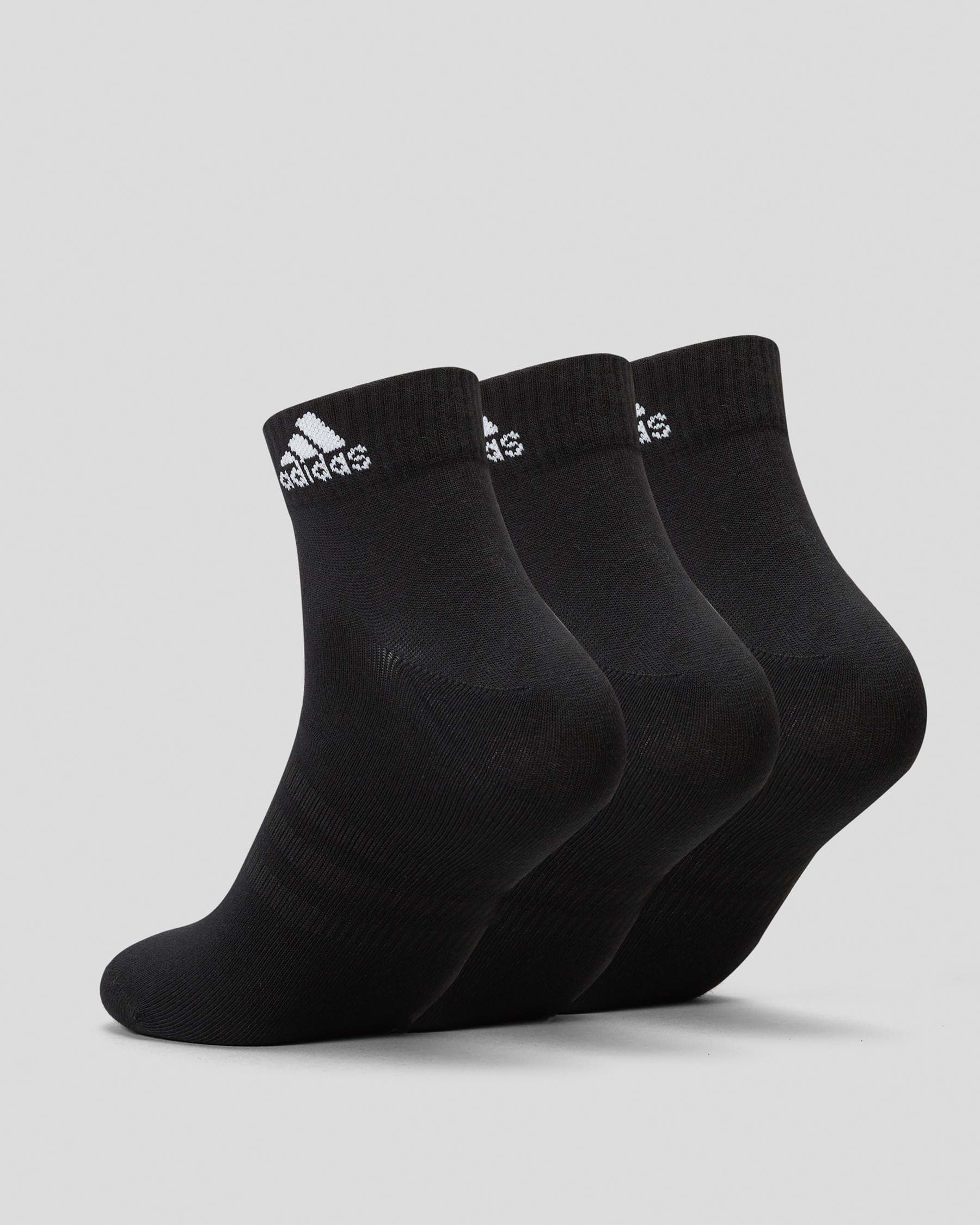 Shop adidas Sportwear Ankle Socks 3 Pack In Black/white - Fast Shipping ...