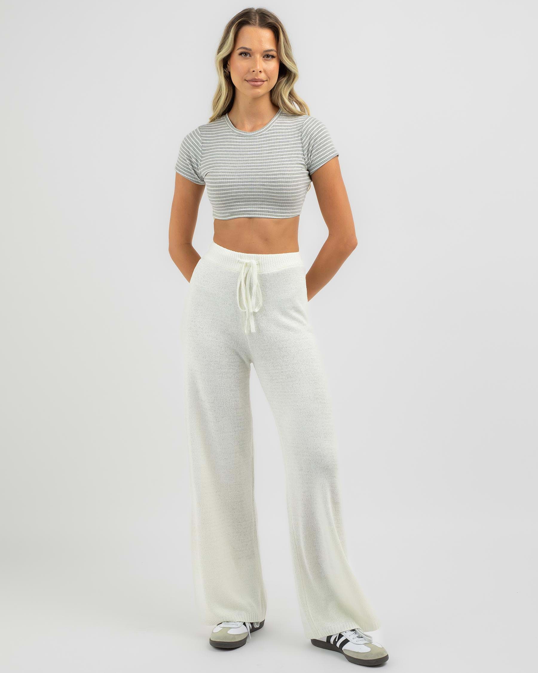 Shop Ava And Ever Leah Lounge Pants In Cream - Fast Shipping & Easy ...